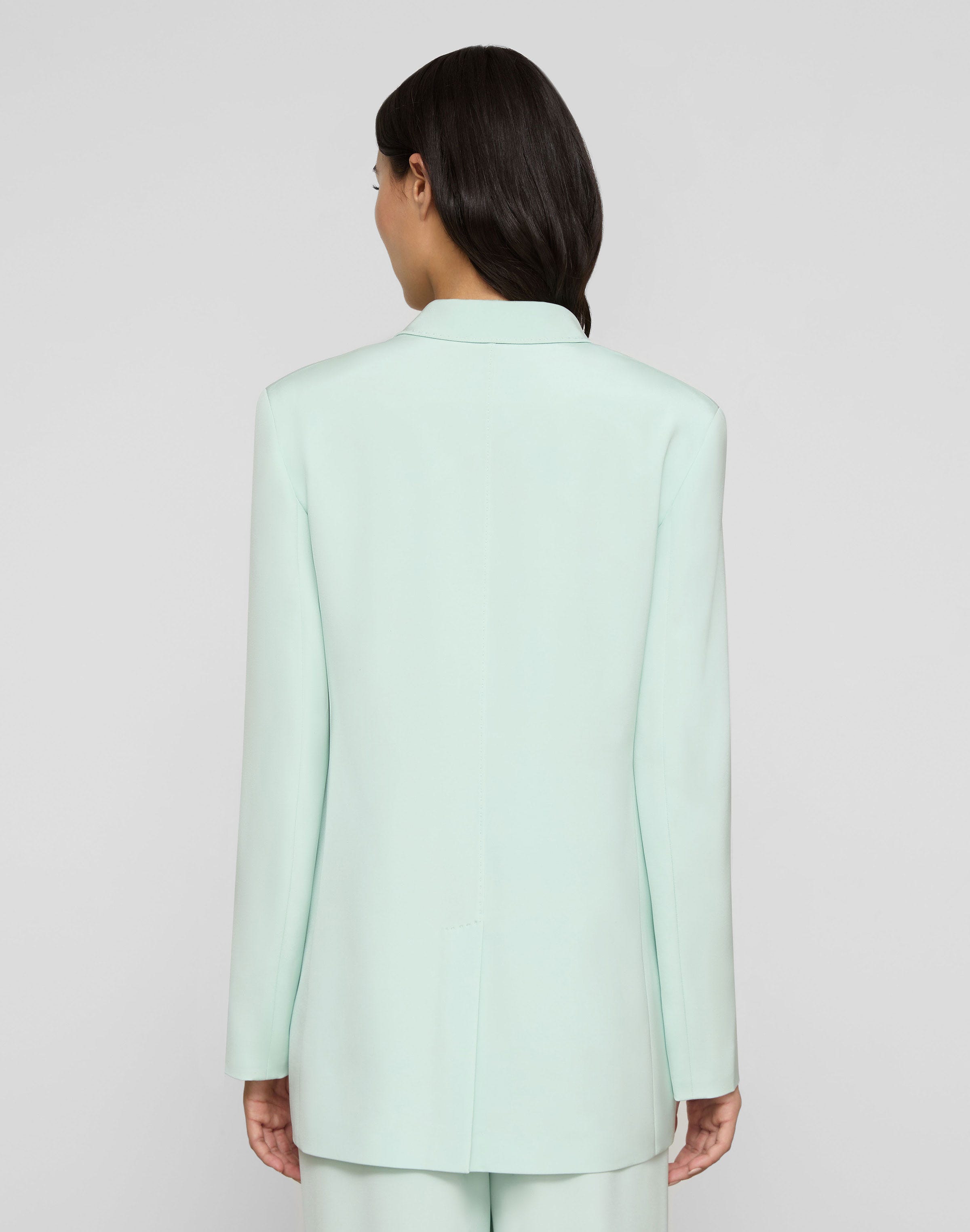 Organic Silk Stretch Crepe De Chine Peak Lapel Blazer