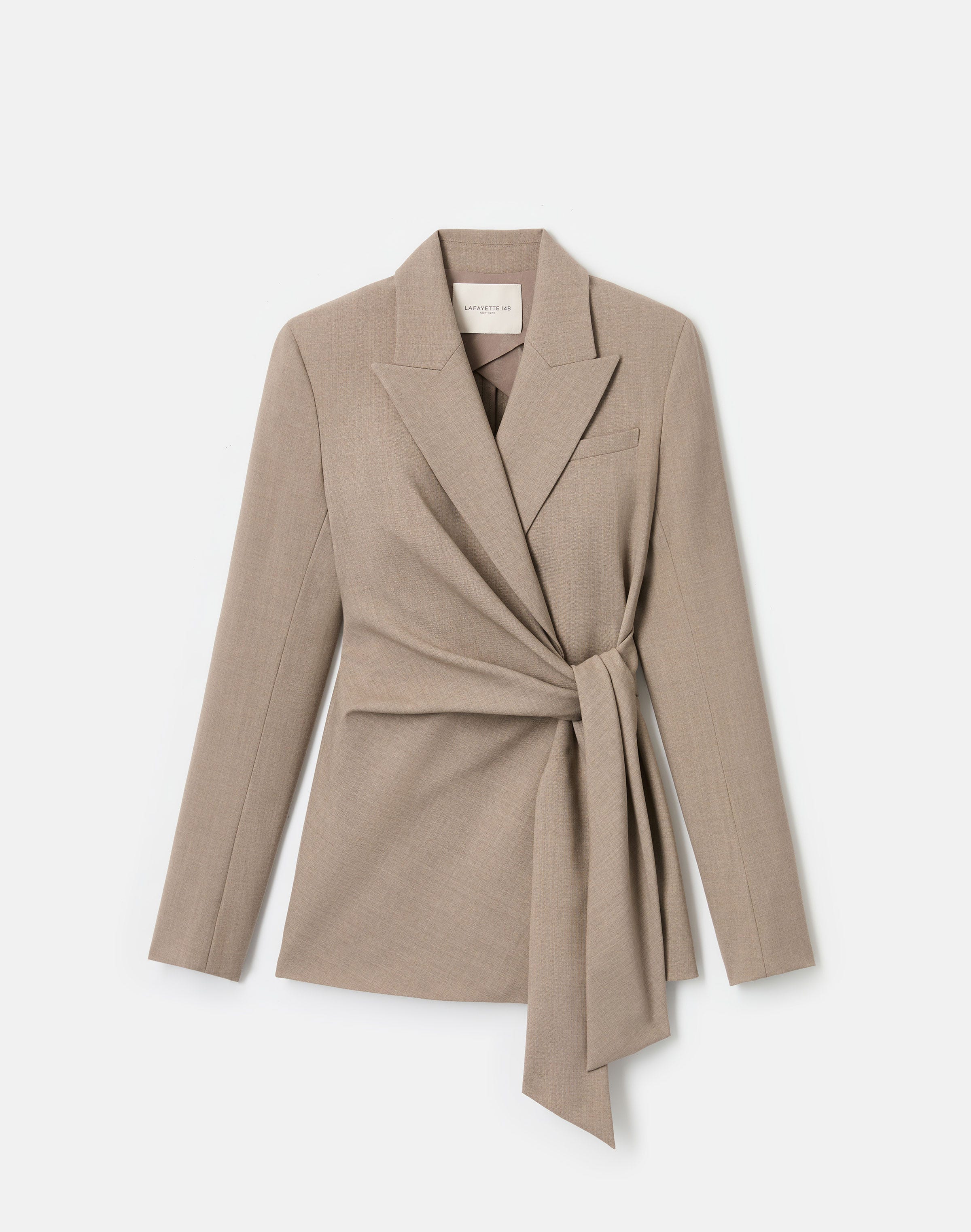 Responsible Stretch Wool Slim Wrap Blazer