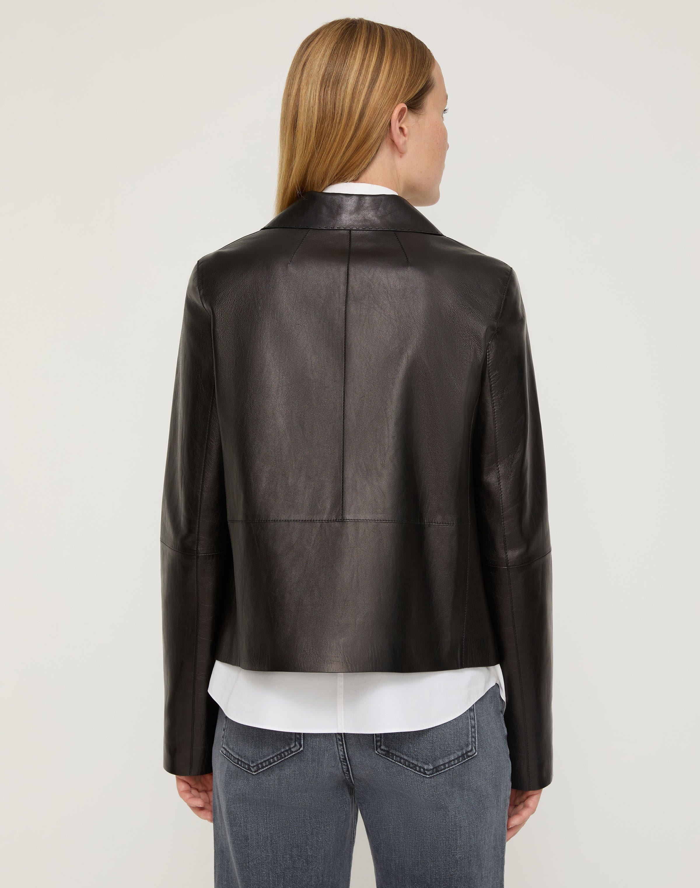 Nappa Lambskin Leather Patch Pocket Jacket
