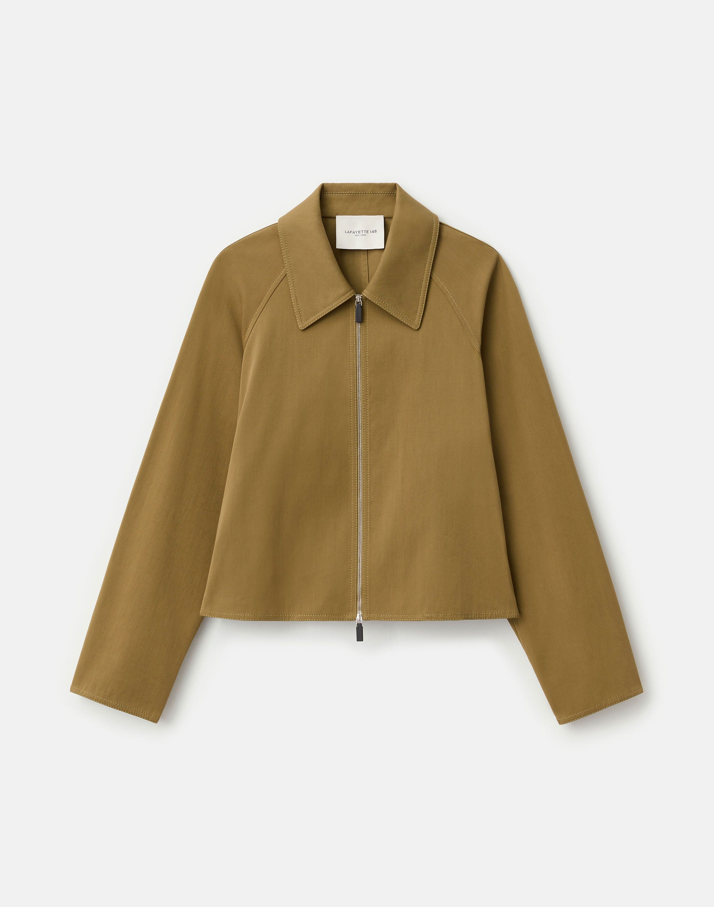 Cotton-Viscose Twill Short Swing Jacket