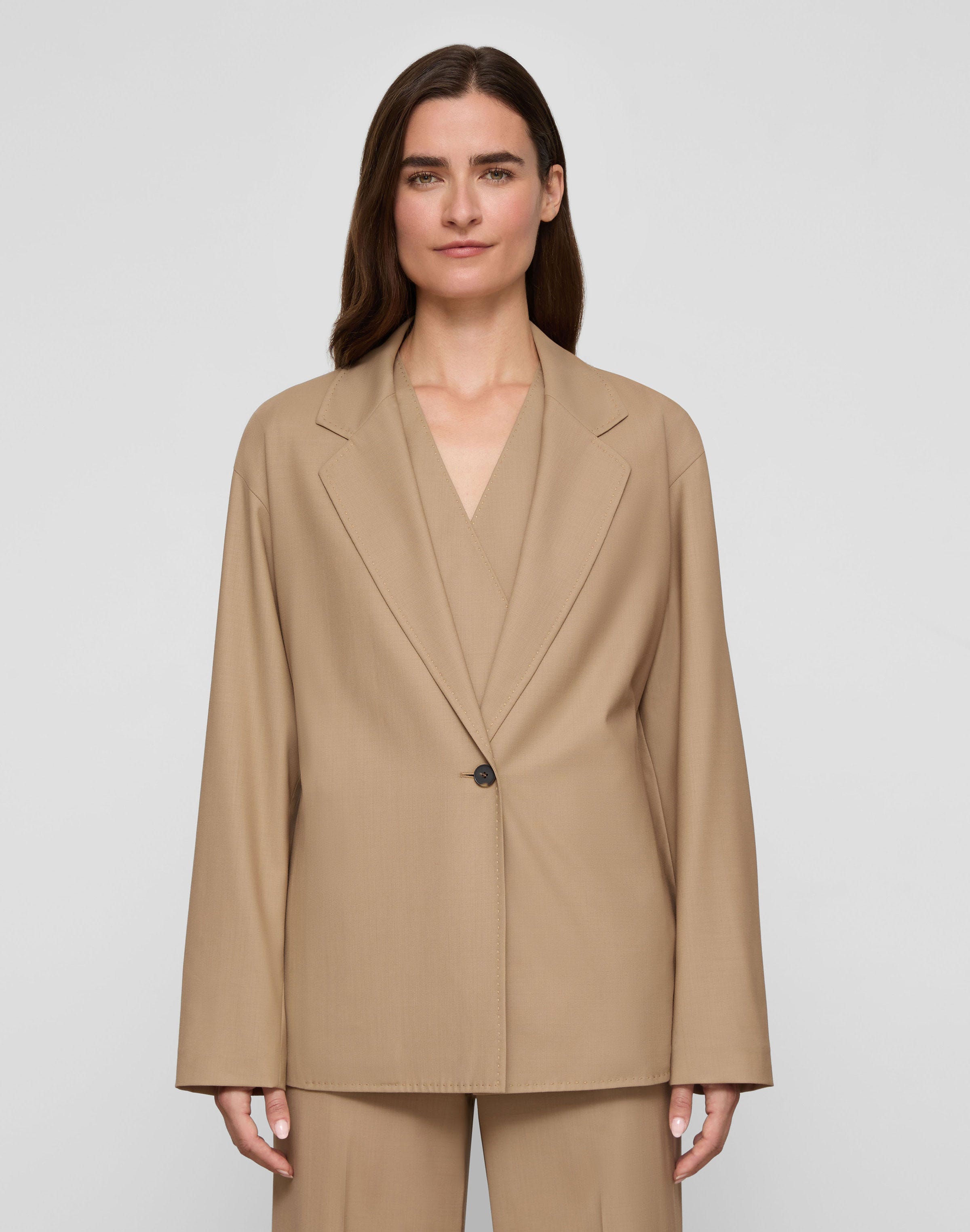 Plus-Size Tropical Wool Tie Back Jacket