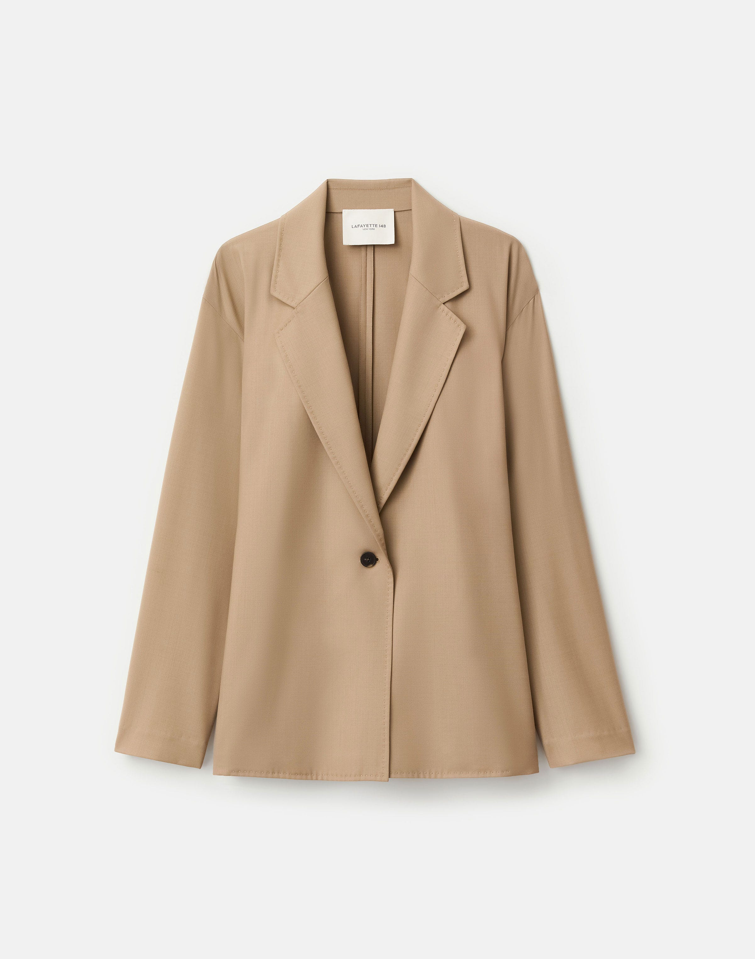 Plus-Size Tropical Wool Tie Back Jacket