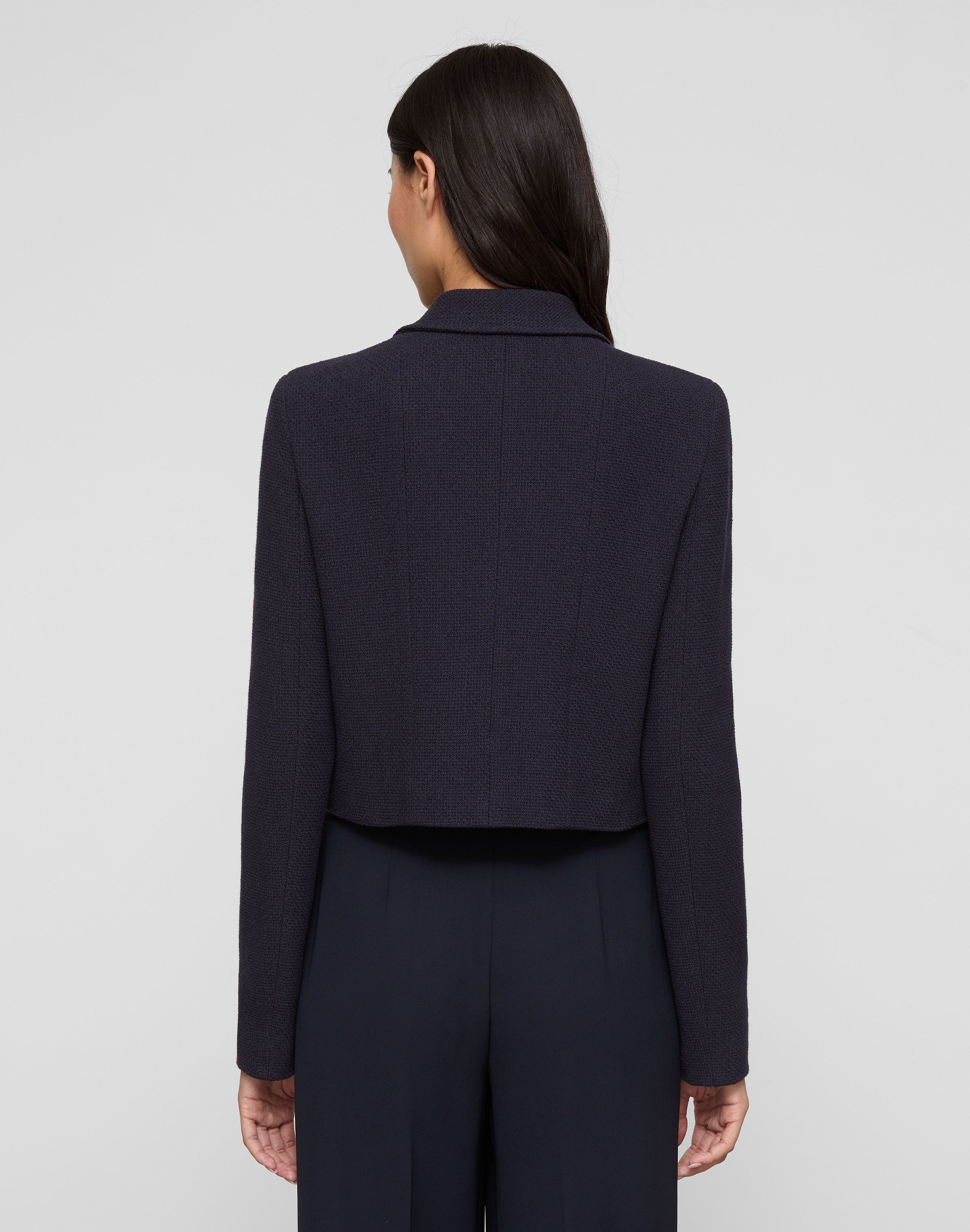 Cotton Dobby Tweed Button Short Jacket