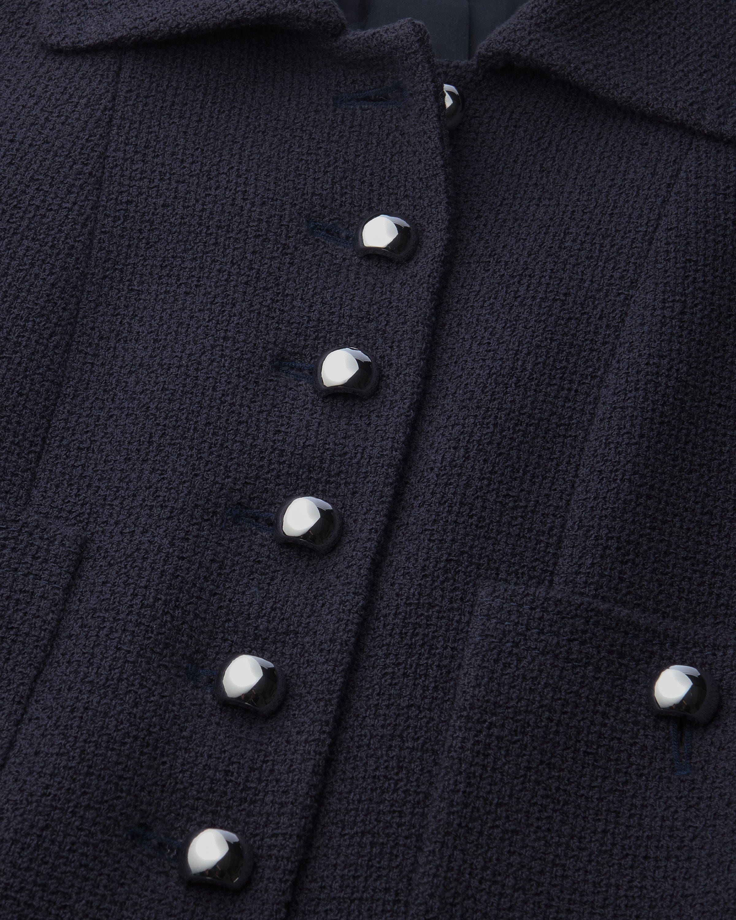 Cotton Dobby Tweed Button Short Jacket