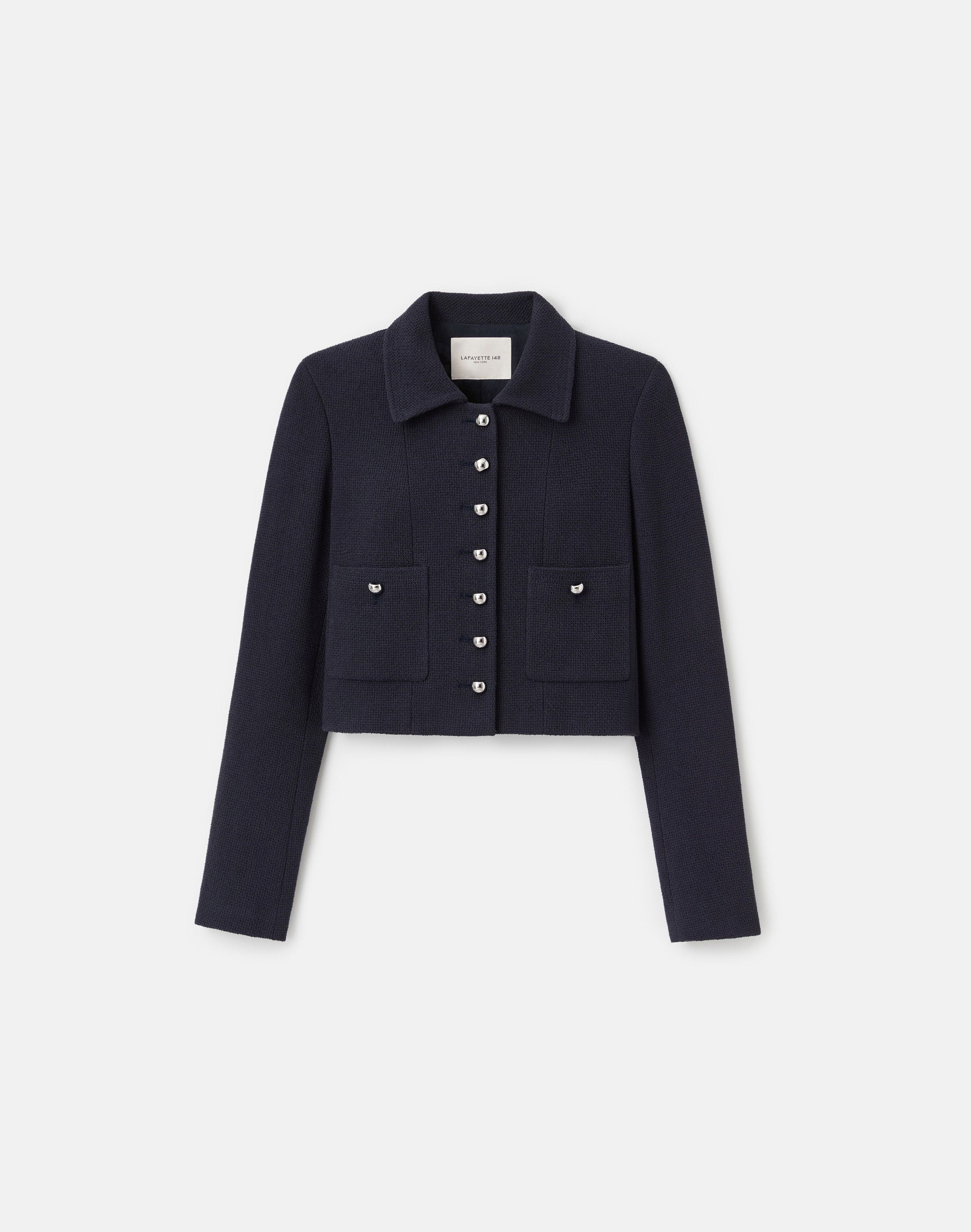 Cotton Dobby Tweed Button Short Jacket