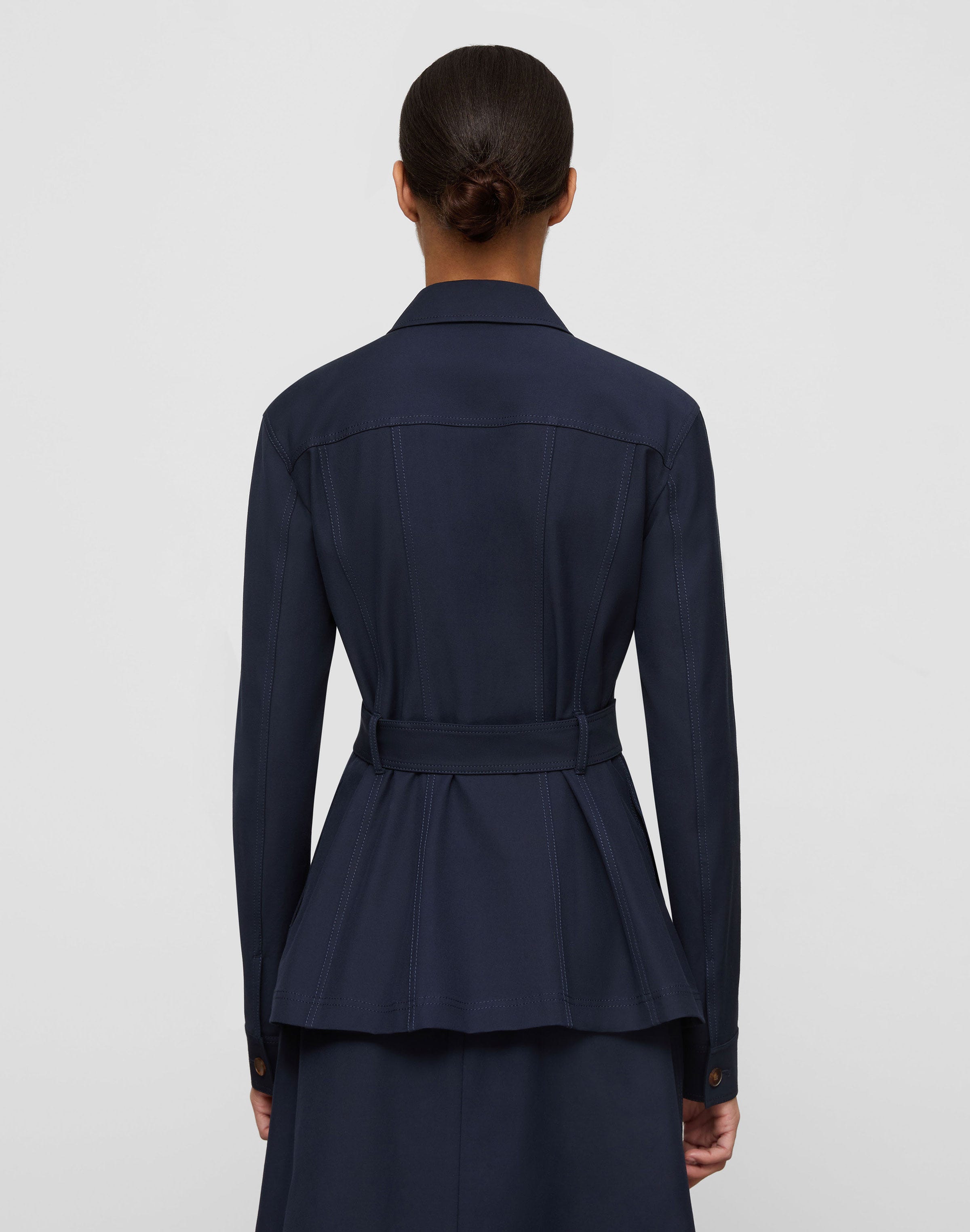 Techno Stretch Twill Belted Jacket
