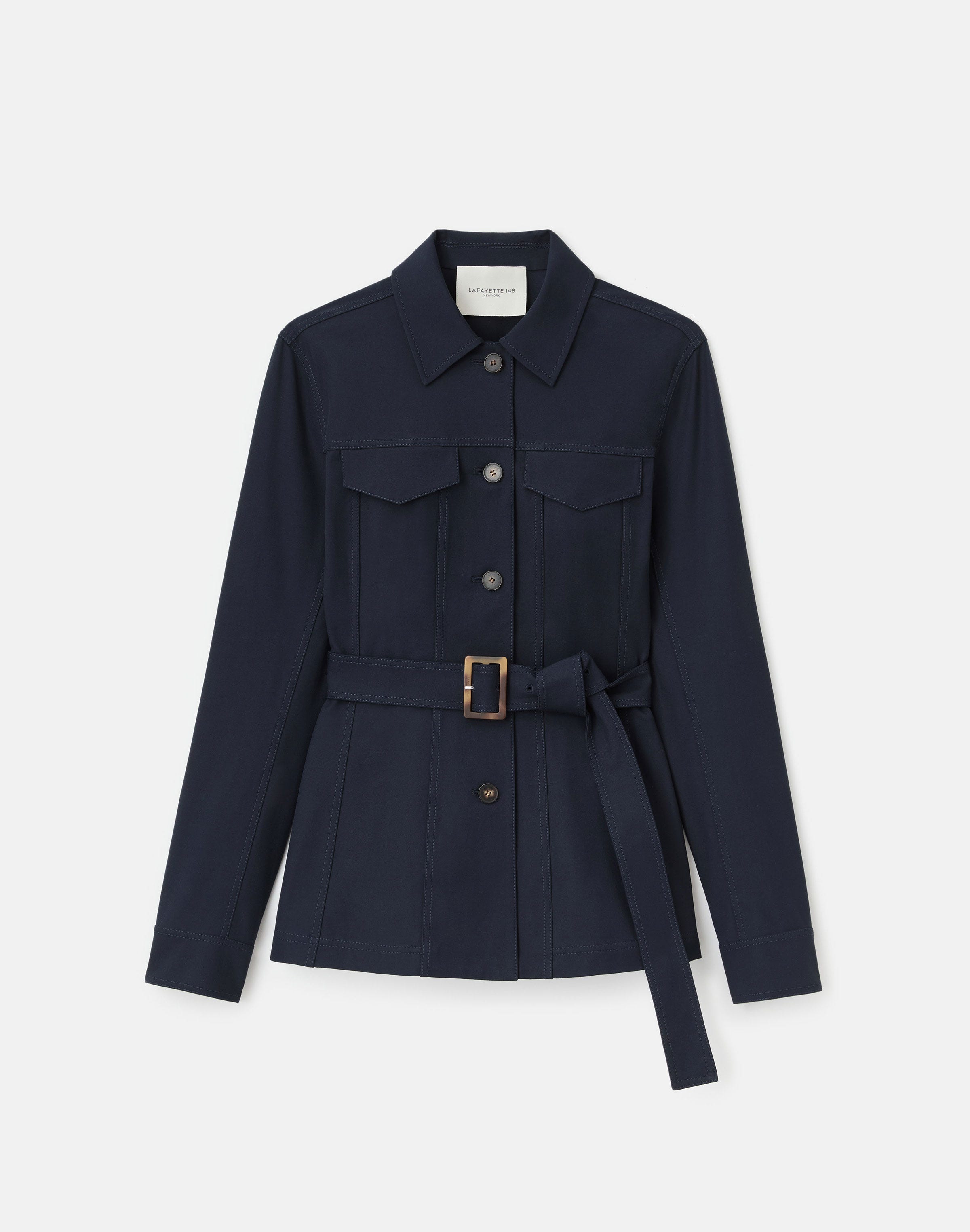 Techno Stretch Twill Belted Jacket