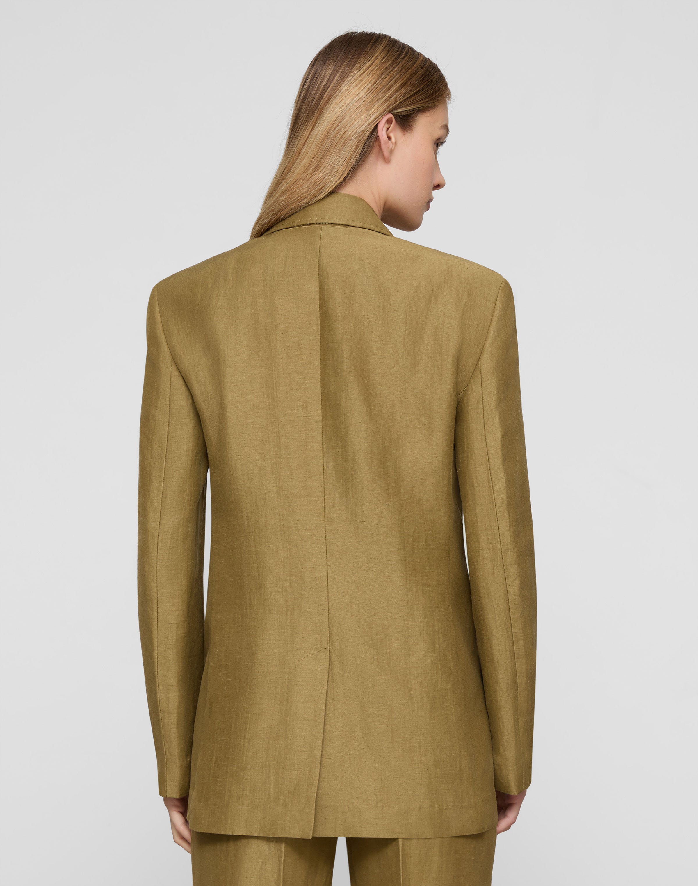 Linen-Viscose Single Button Blazer