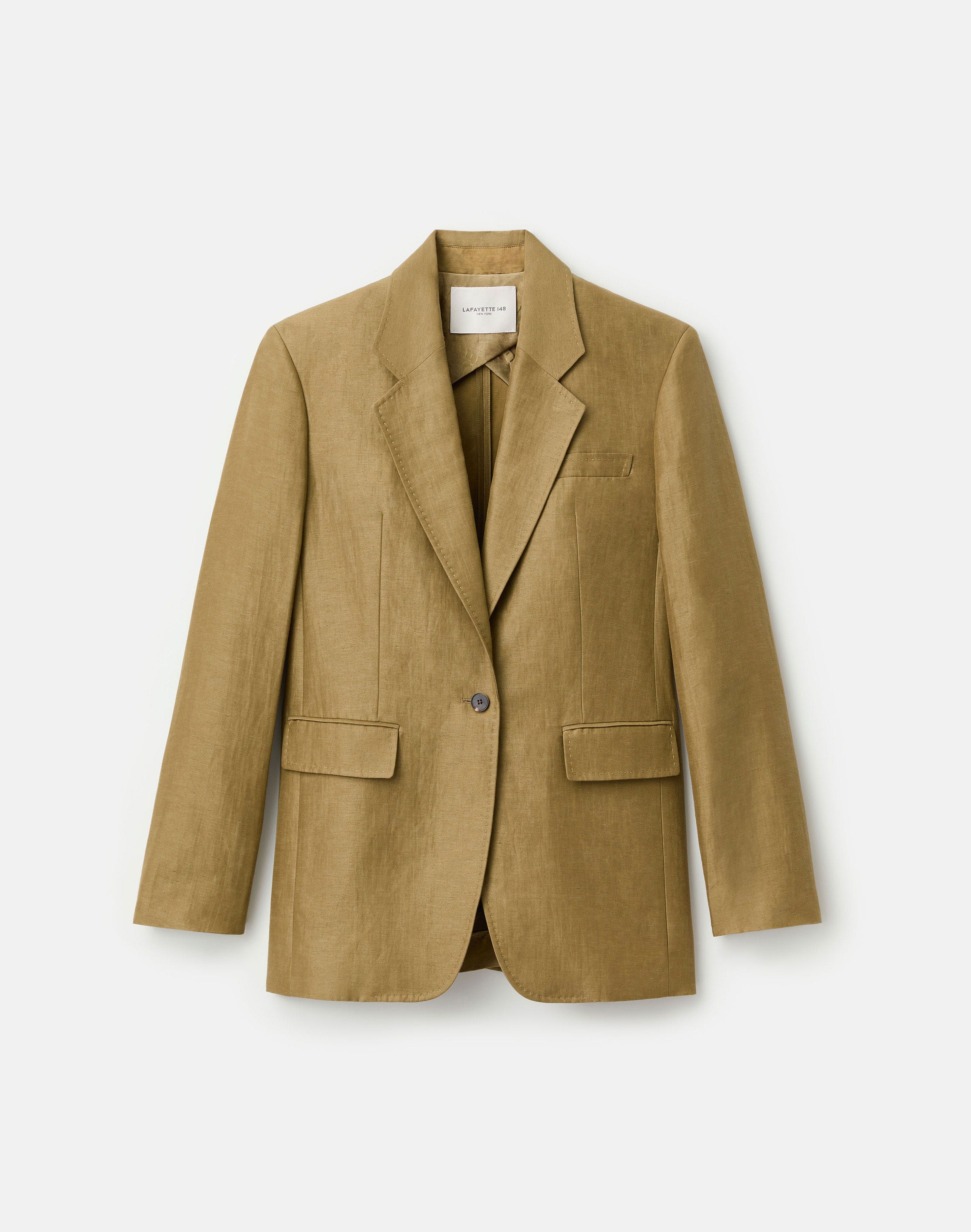 Linen-Viscose Single Button Blazer