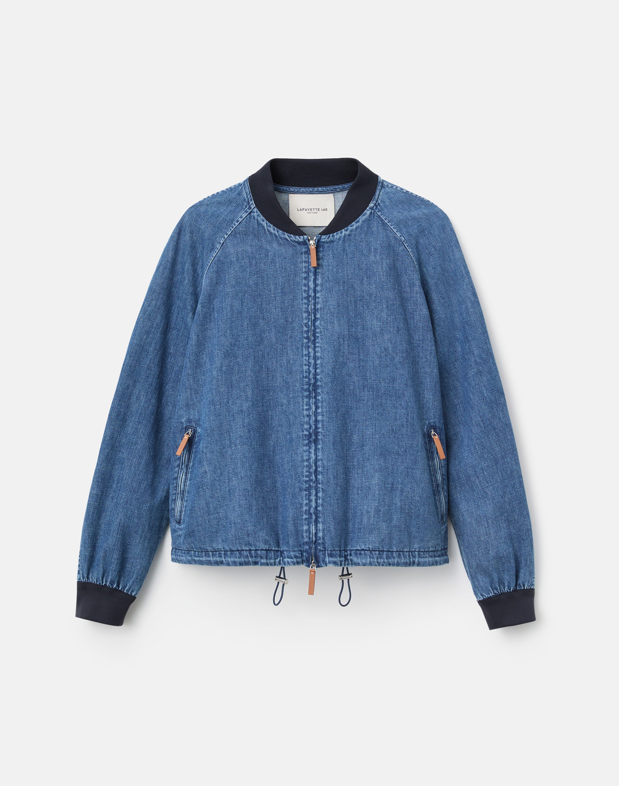 Chambray Oversized Bomber Jacket