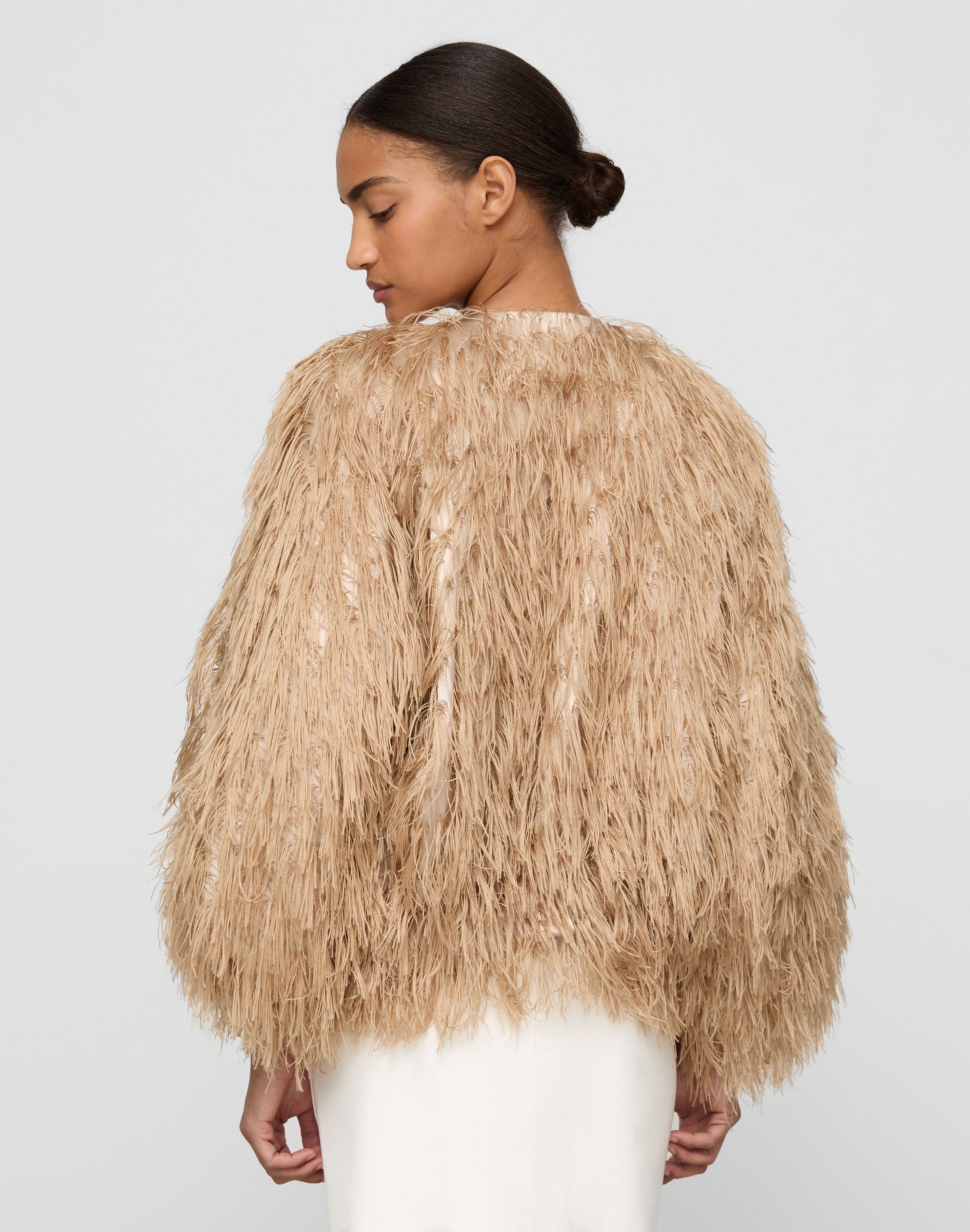 Fringe Fil Coupé Collarless Jacket