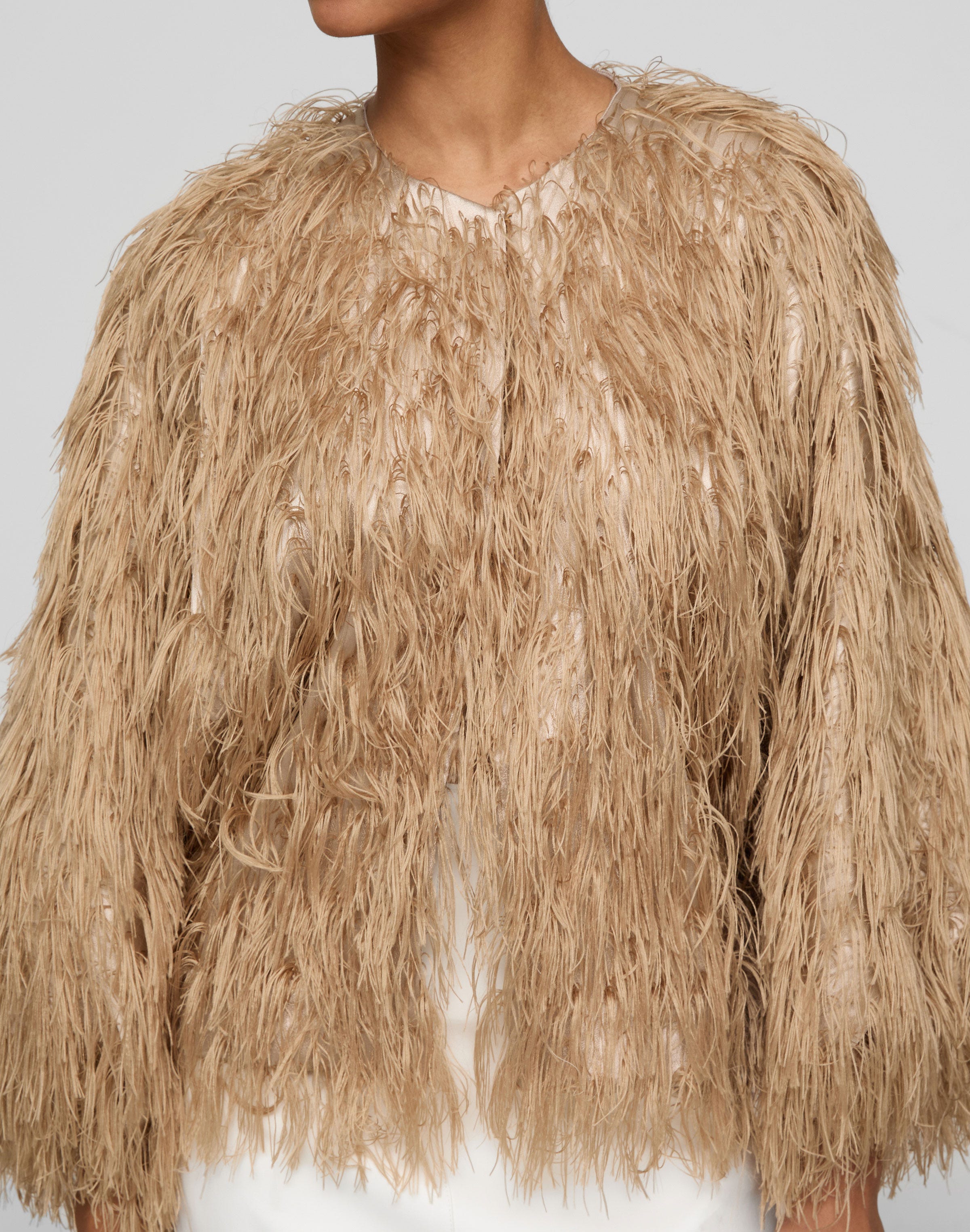 Fringe Fil Coupé Collarless Jacket