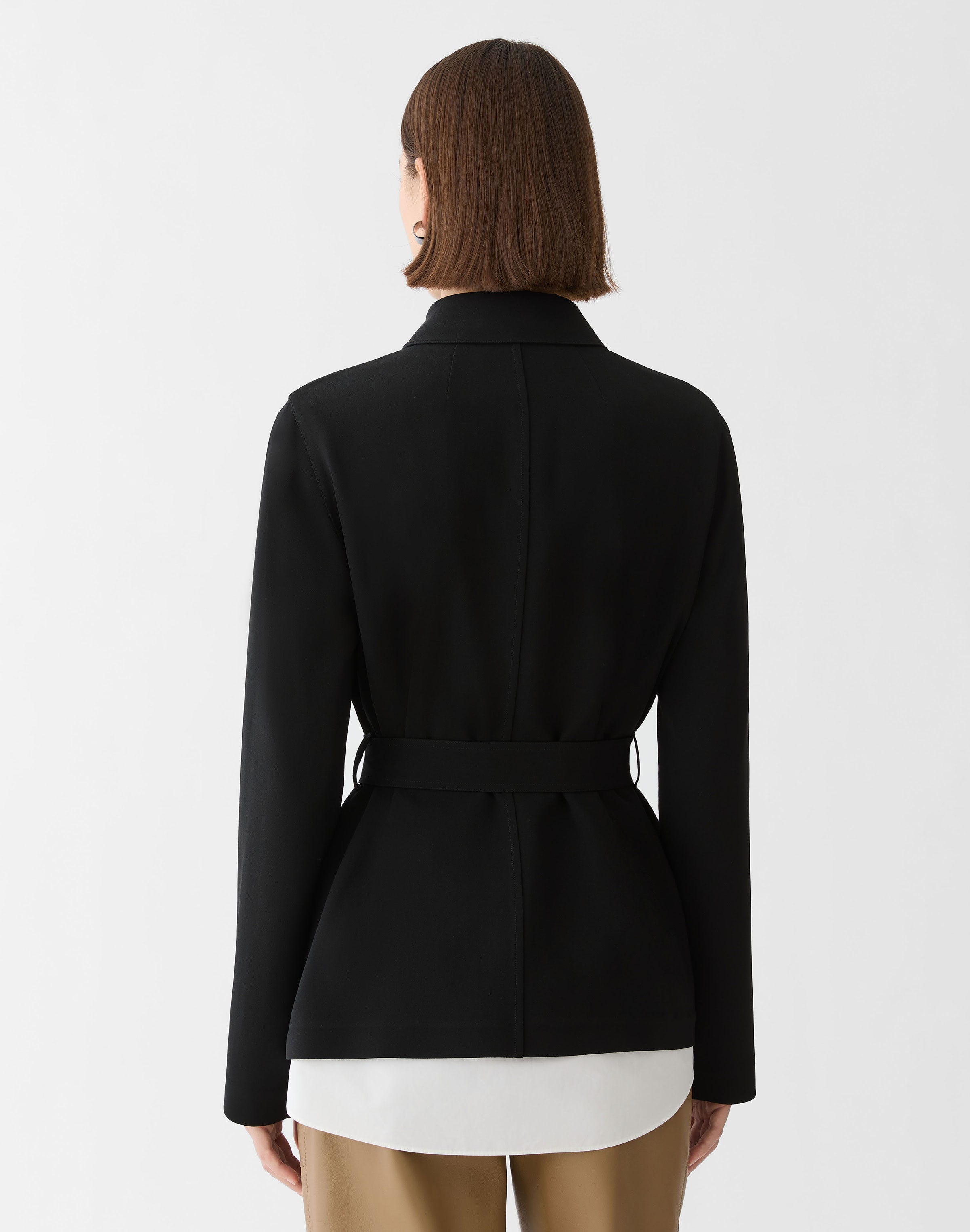 Responsible Finesse Crepe Belted Shirt Jacket