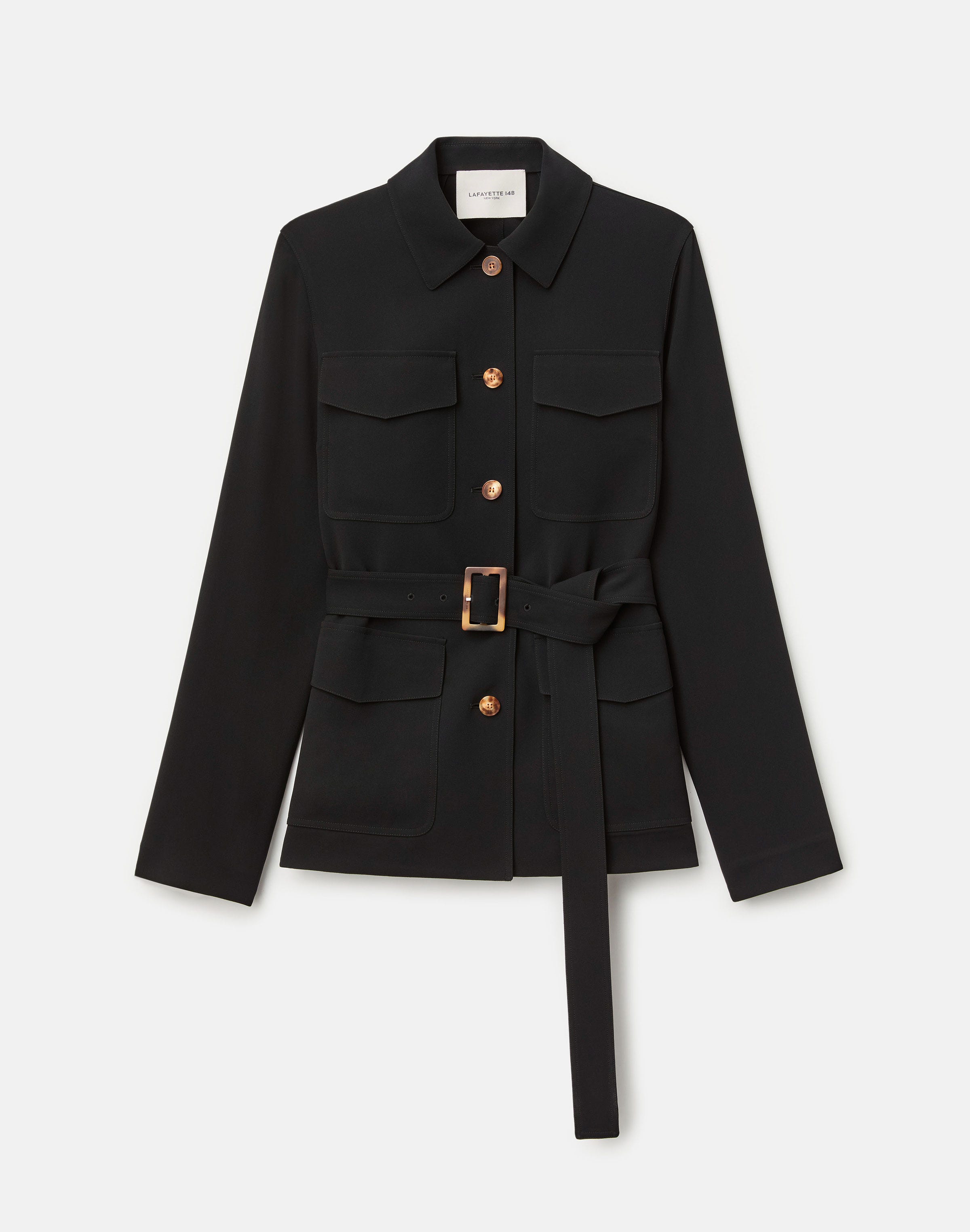 Responsible Finesse Crepe Belted Shirt Jacket