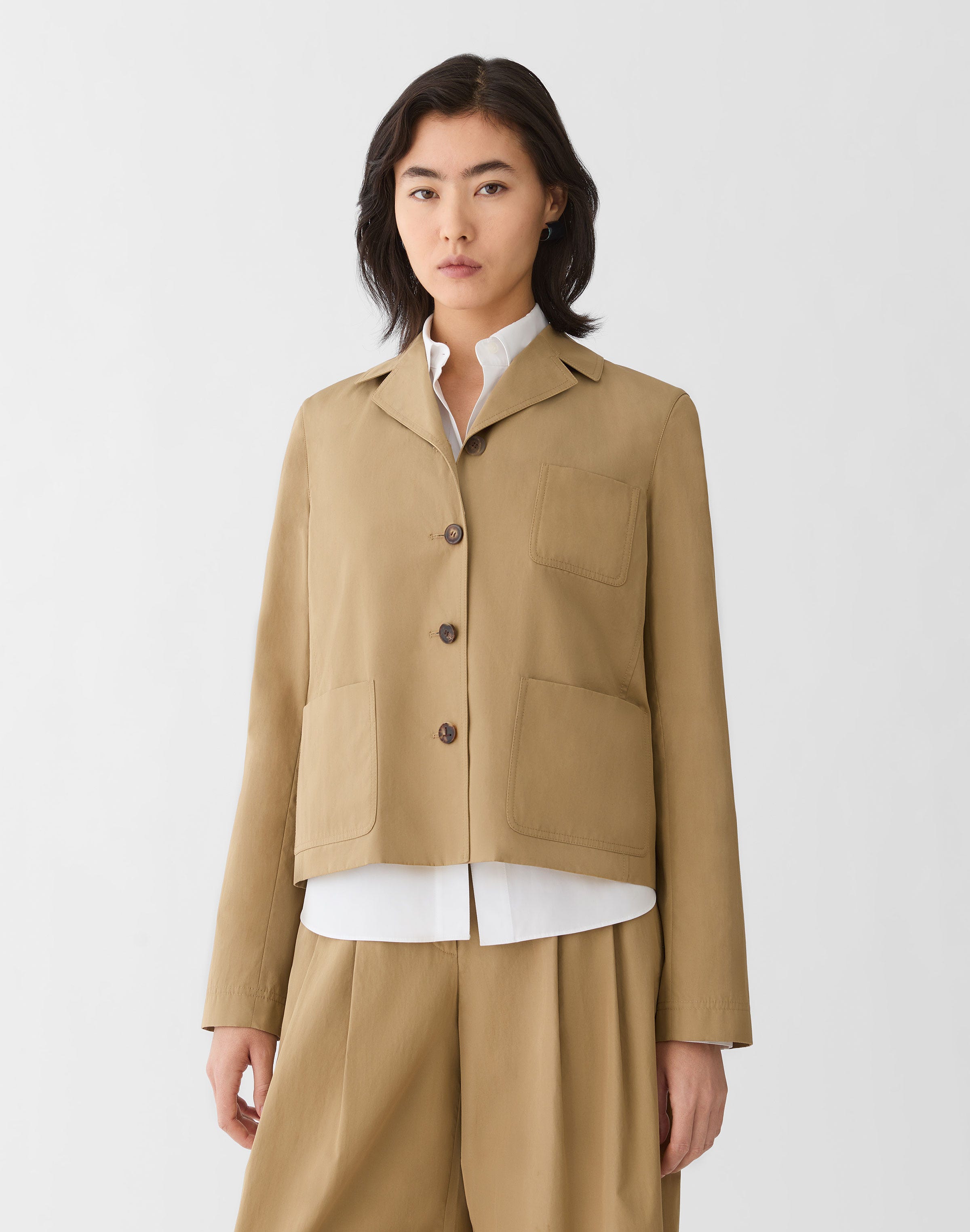 Organic Cotton Poplin Three Pocket Jacket