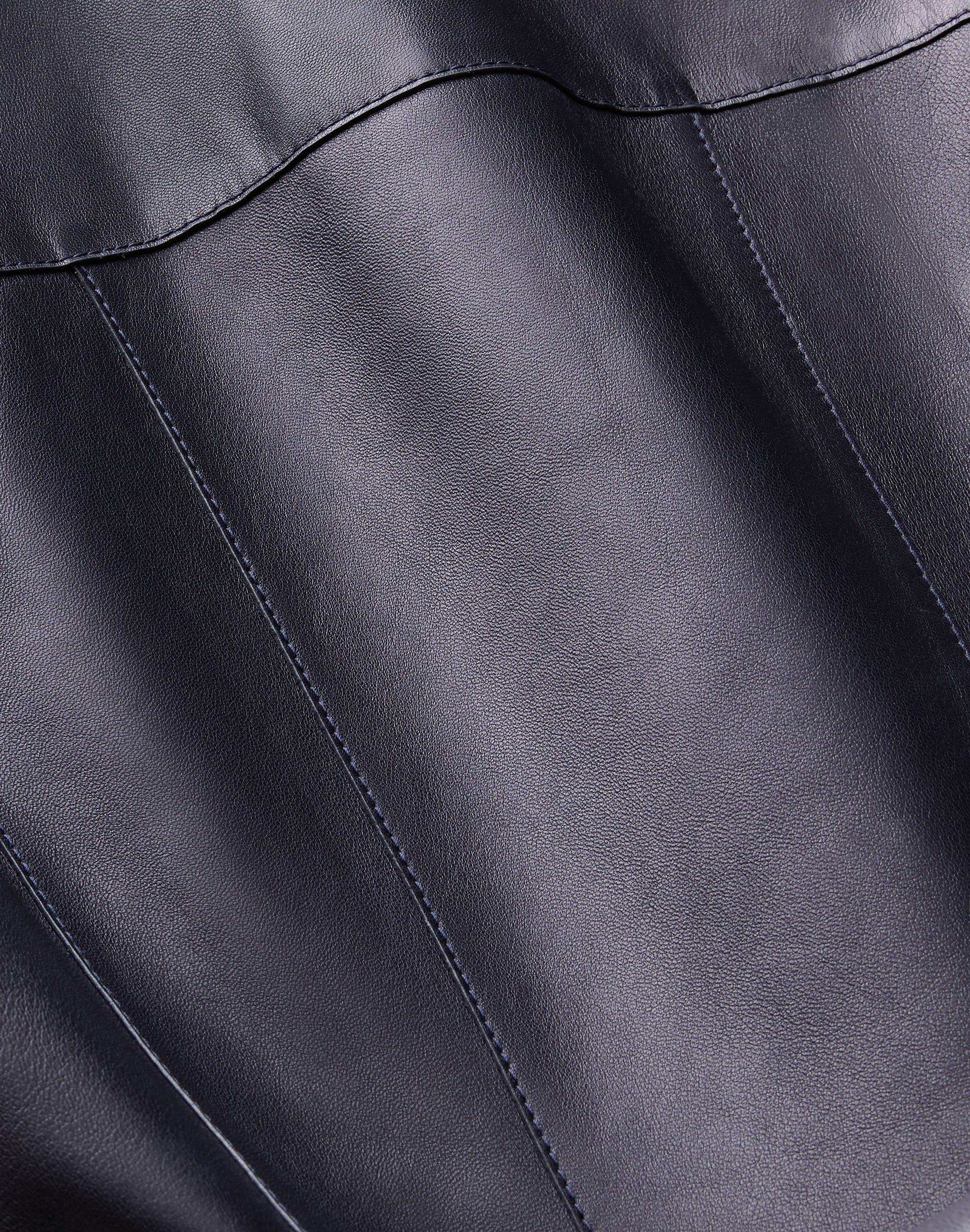 Nappa Leather Short Sleeve Belted Jacket