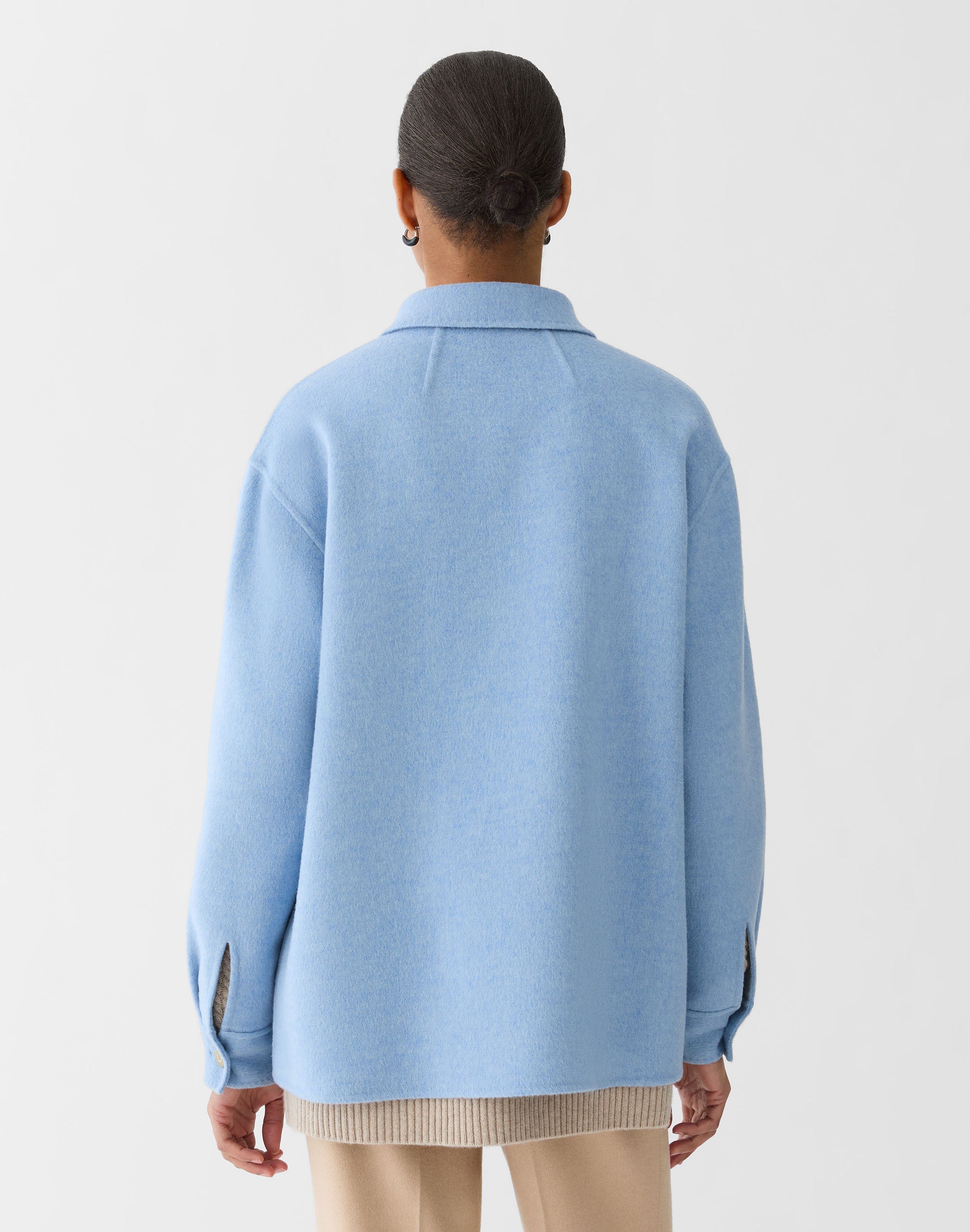 Petite Wool-Cashmere Double Face Shirt Jacket