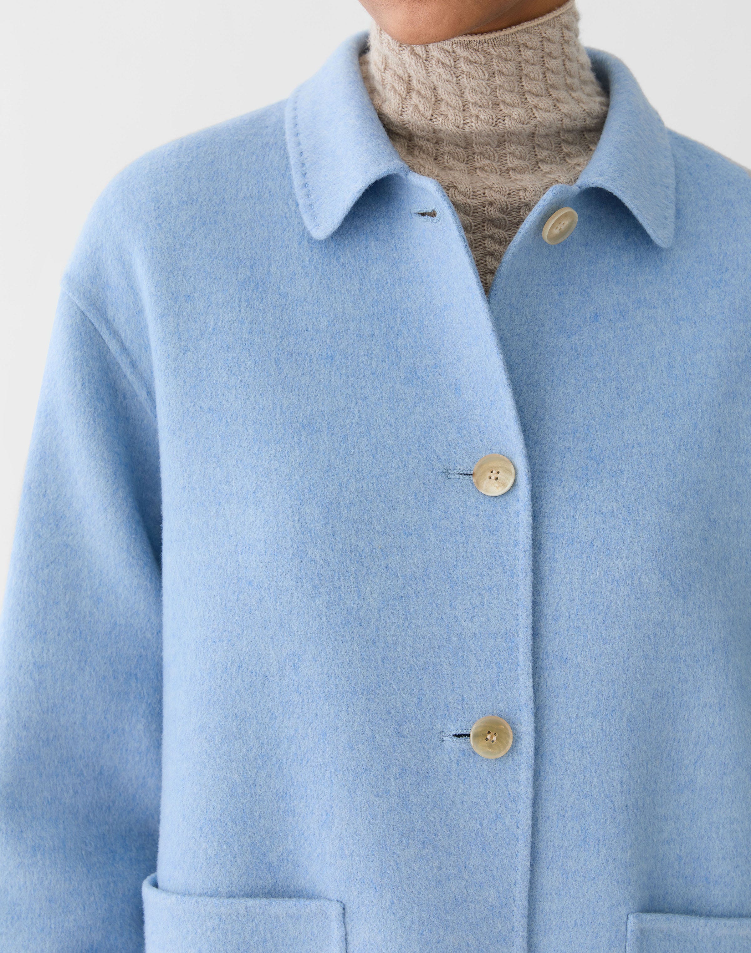 Petite Wool-Cashmere Double Face Shirt Jacket