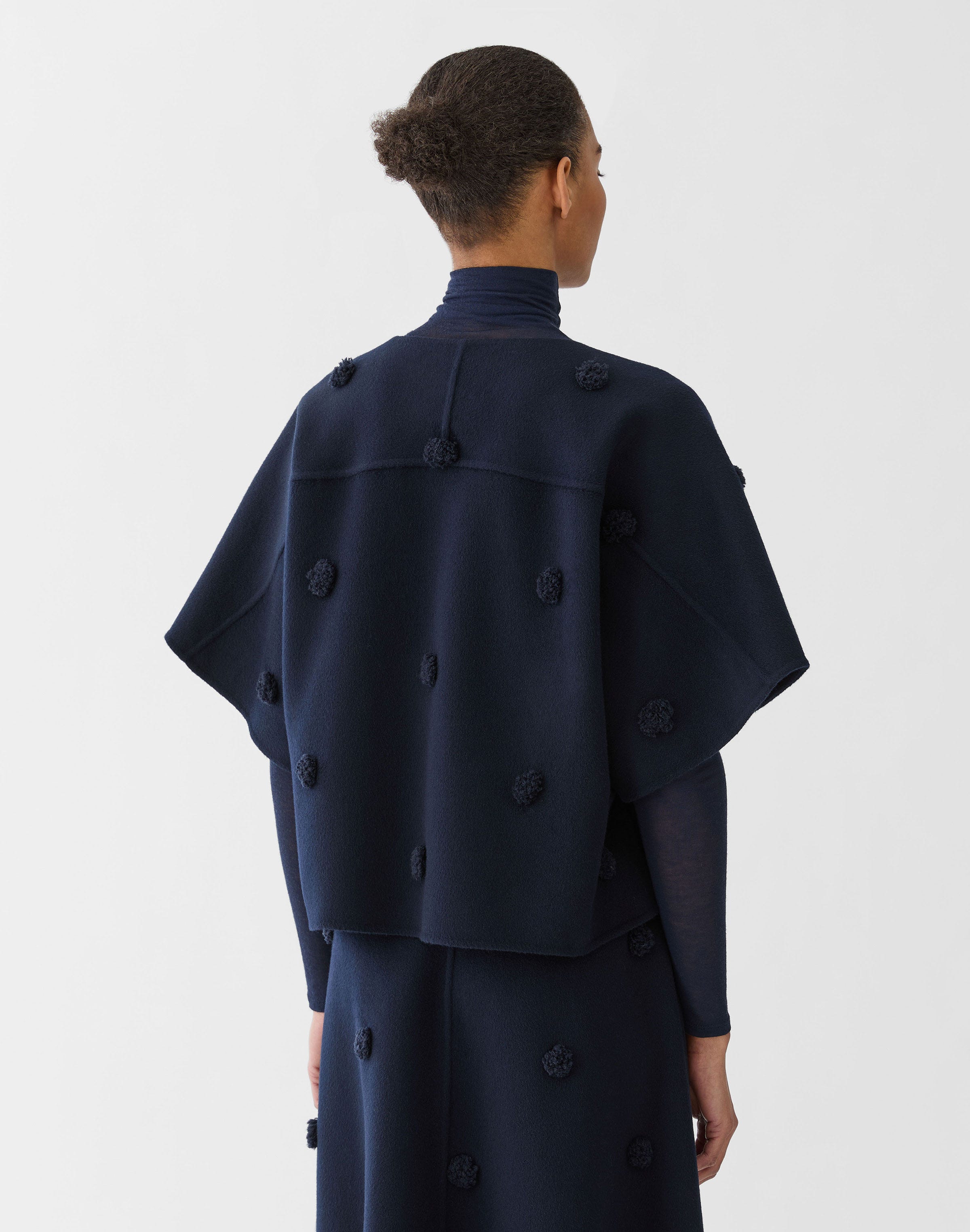 Plus-Size Wool-Cashmere Double Face Embellished Short Jacket