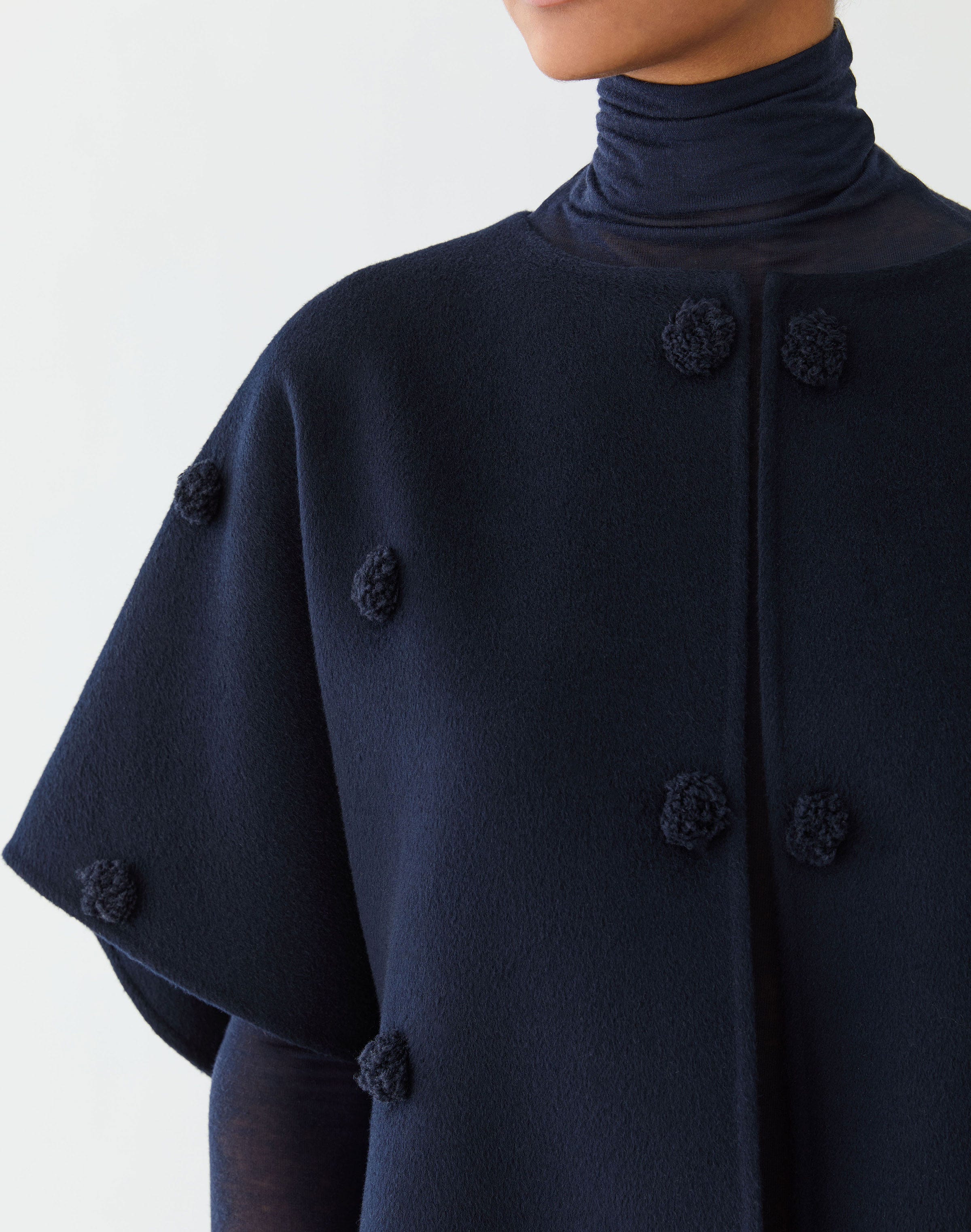 Plus-Size Wool-Cashmere Double Face Embellished Short Jacket