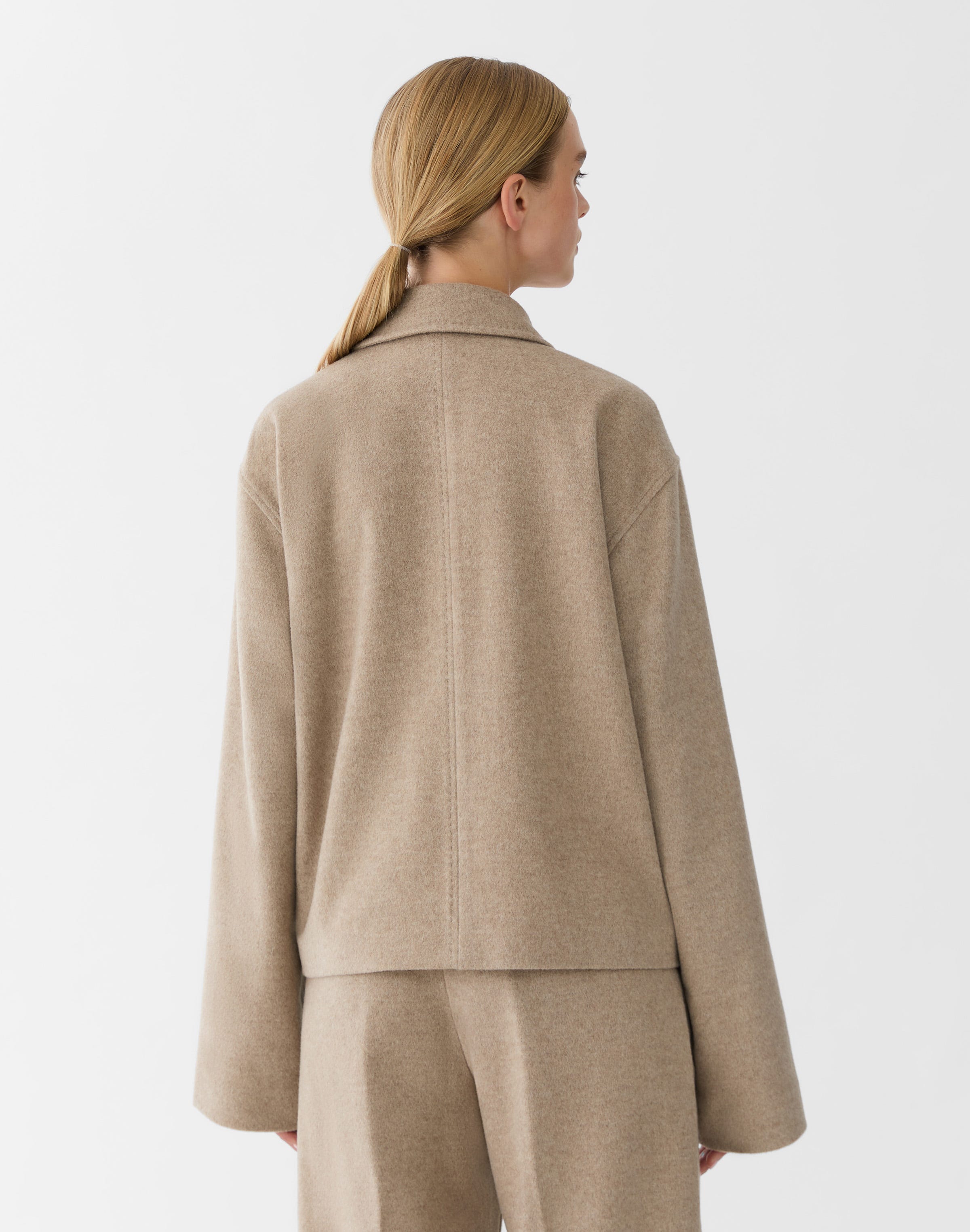 Brushed Wool-Cashmere Flannel Two Pocket Jacket