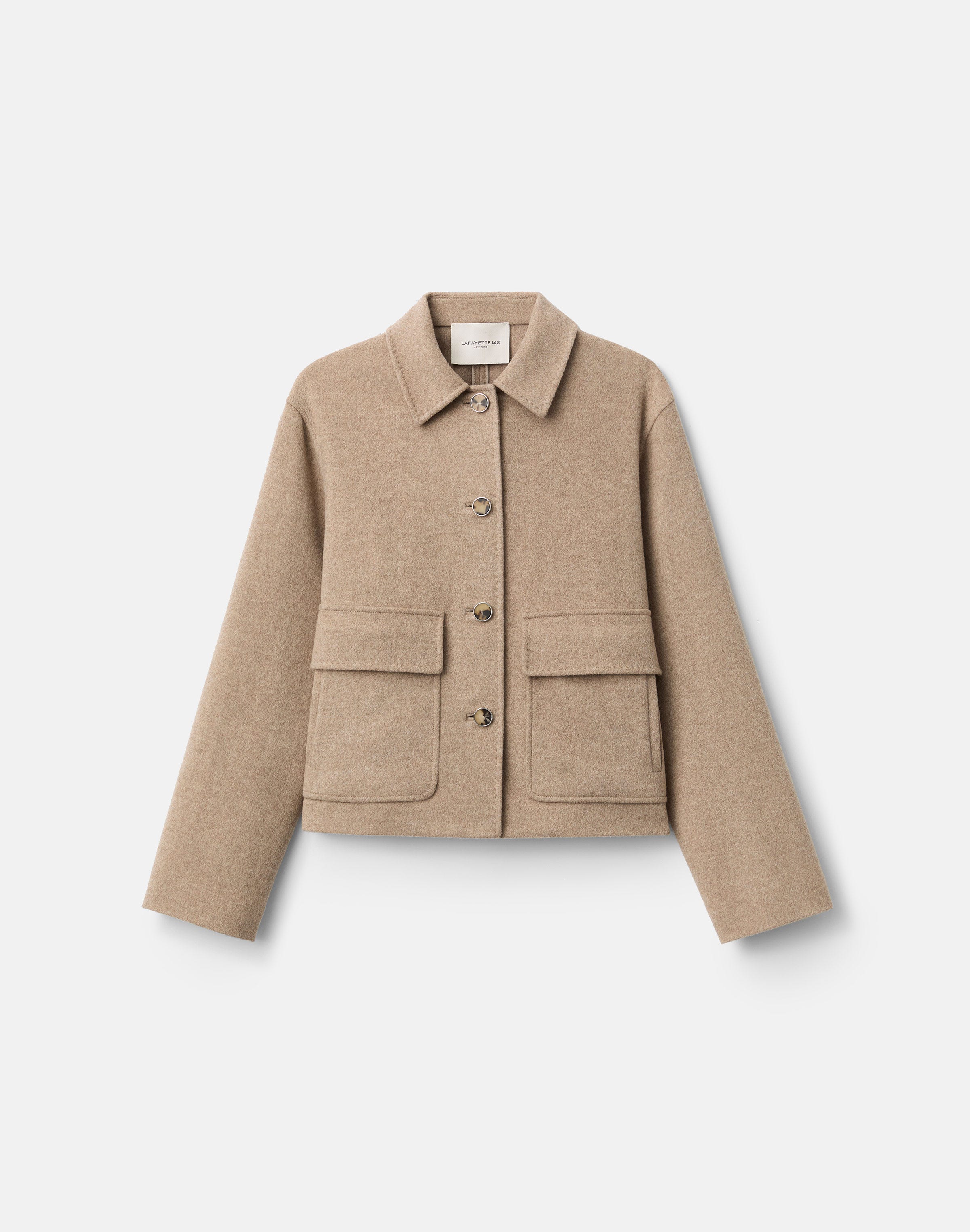 Brushed Wool-Cashmere Flannel Two Pocket Jacket