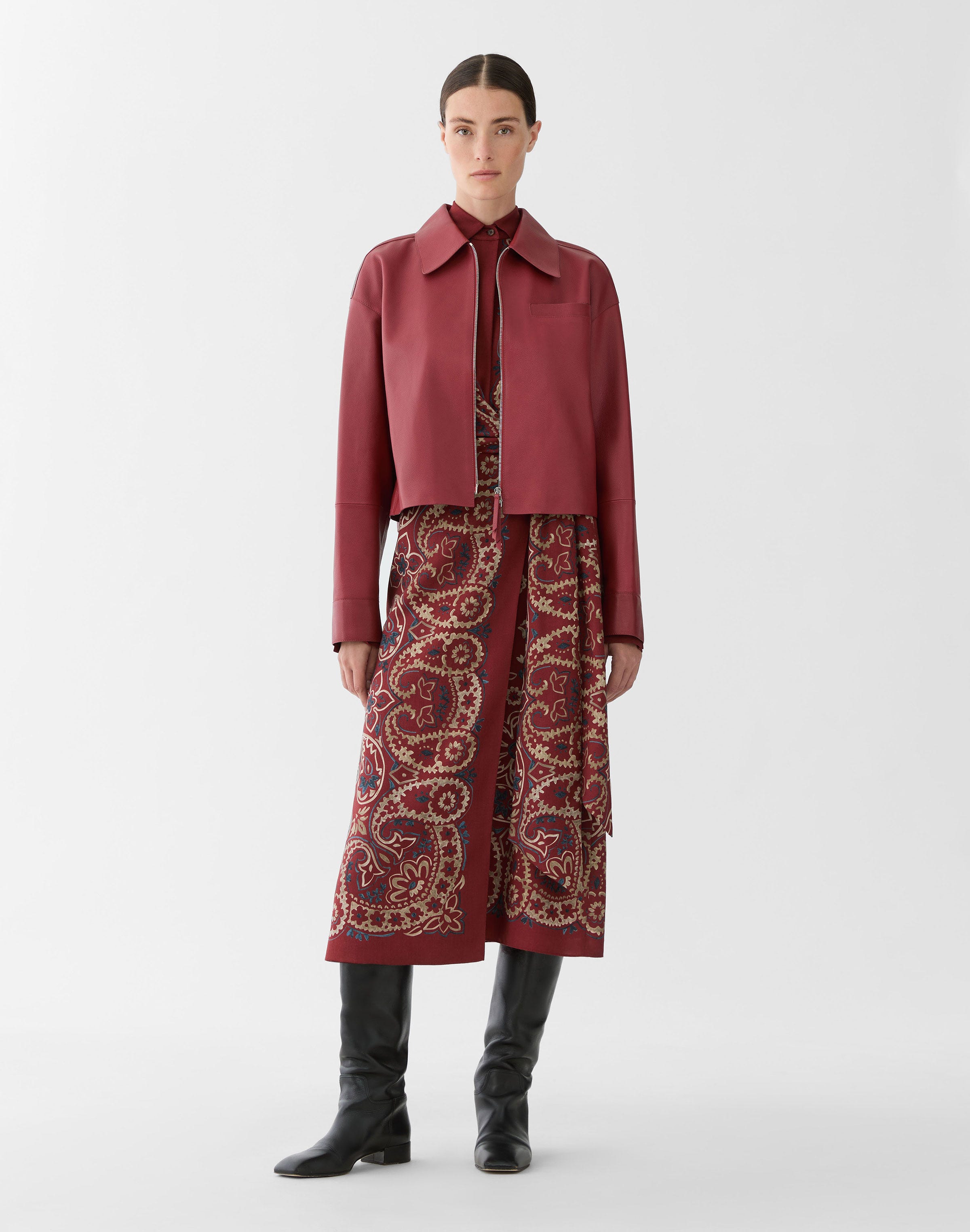 Full Grain Leather Short Jacket