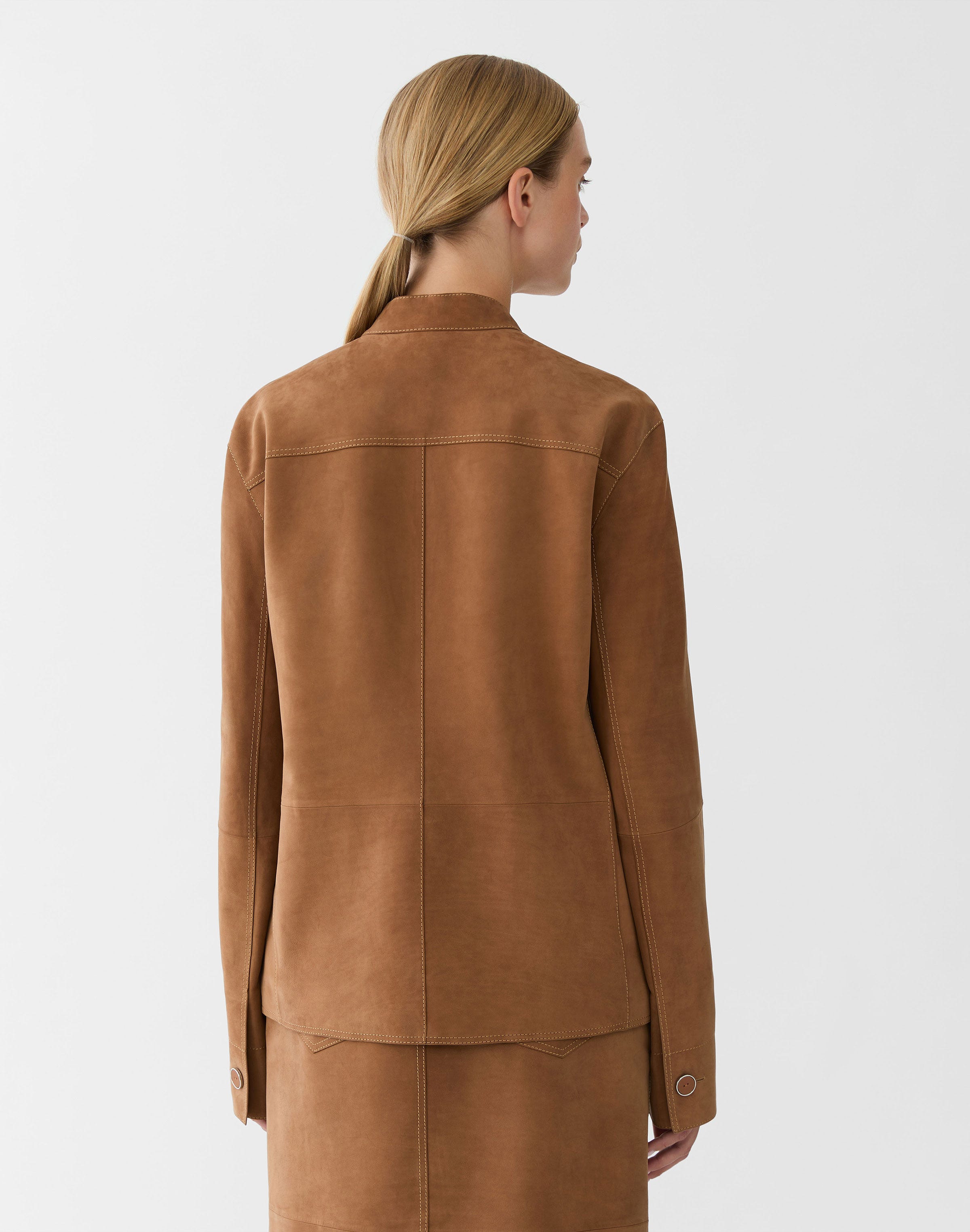 Nubuck Suede Stand Collar Jacket
