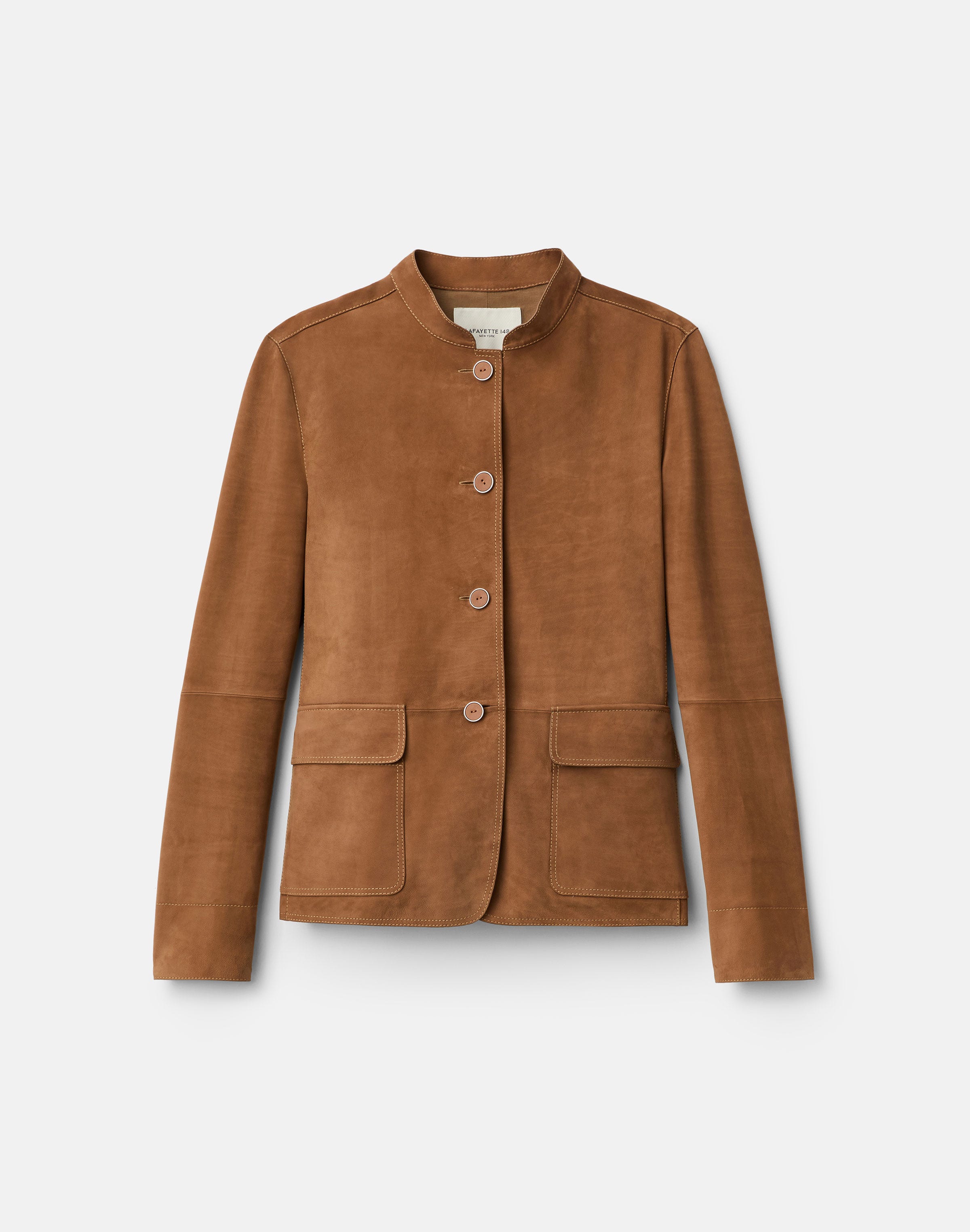 Nubuck Suede Stand Collar Jacket
