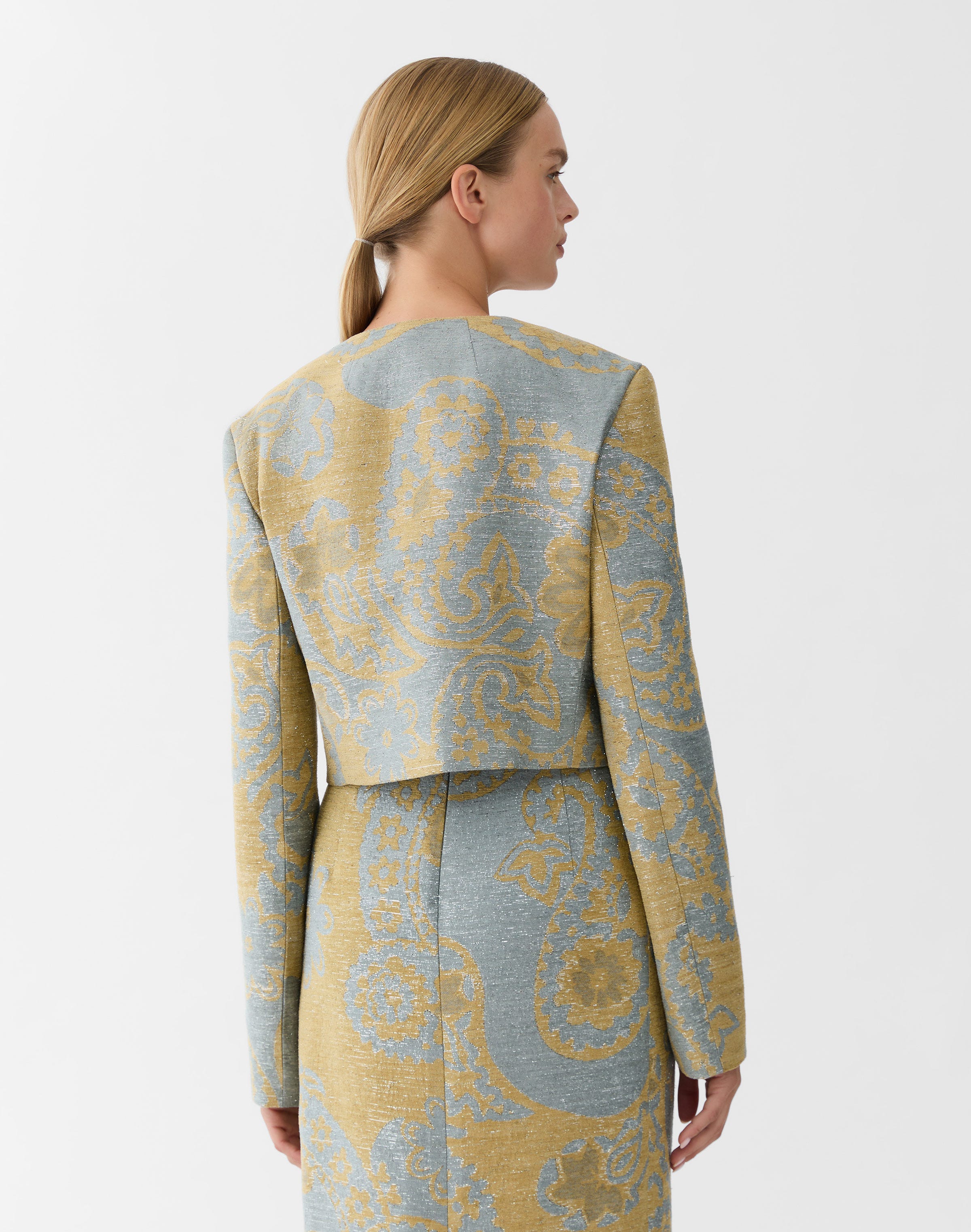 Paisley Jacquard Short Jacket