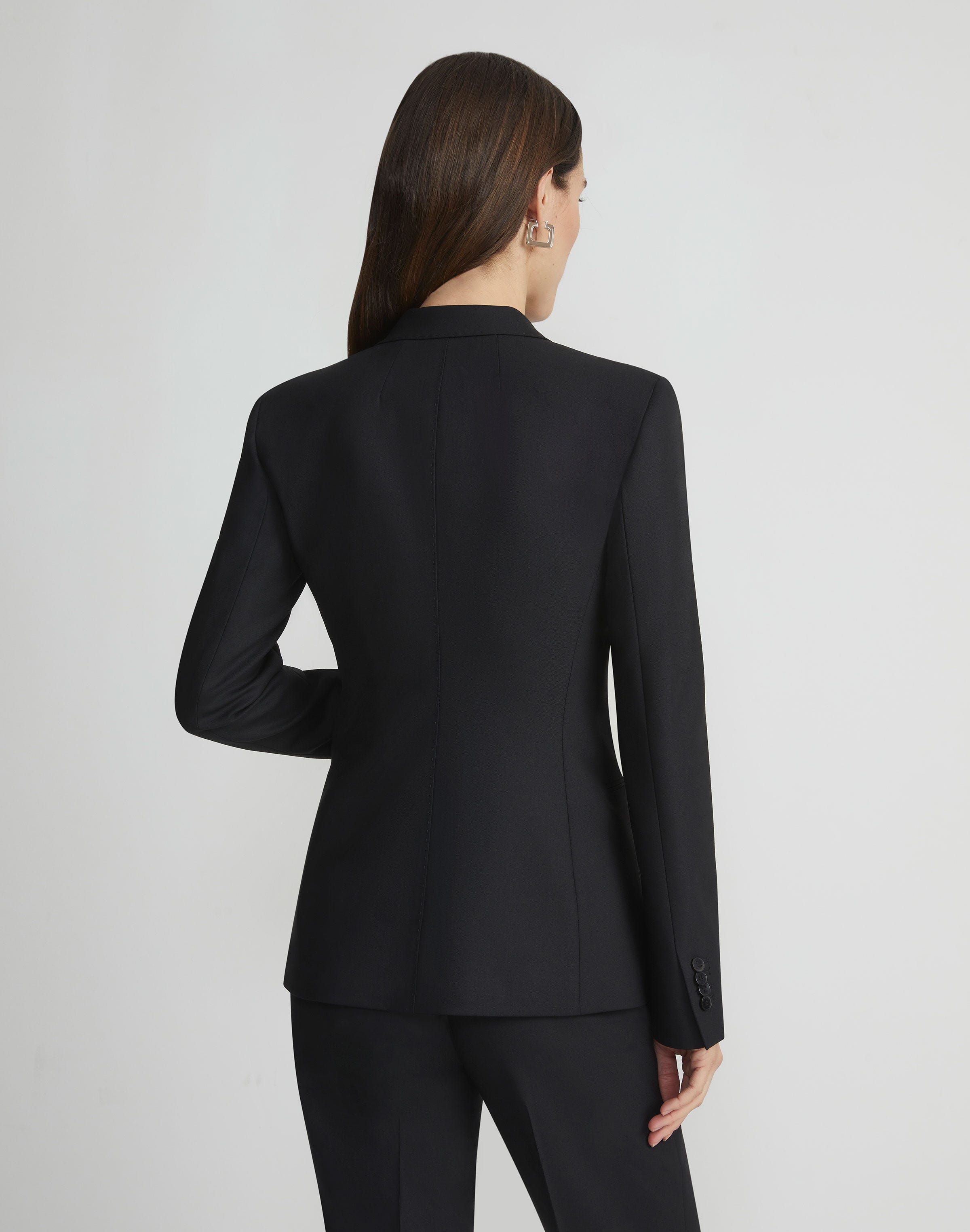 Plus-Size Responsible Stretch Wool Single Button Blazer