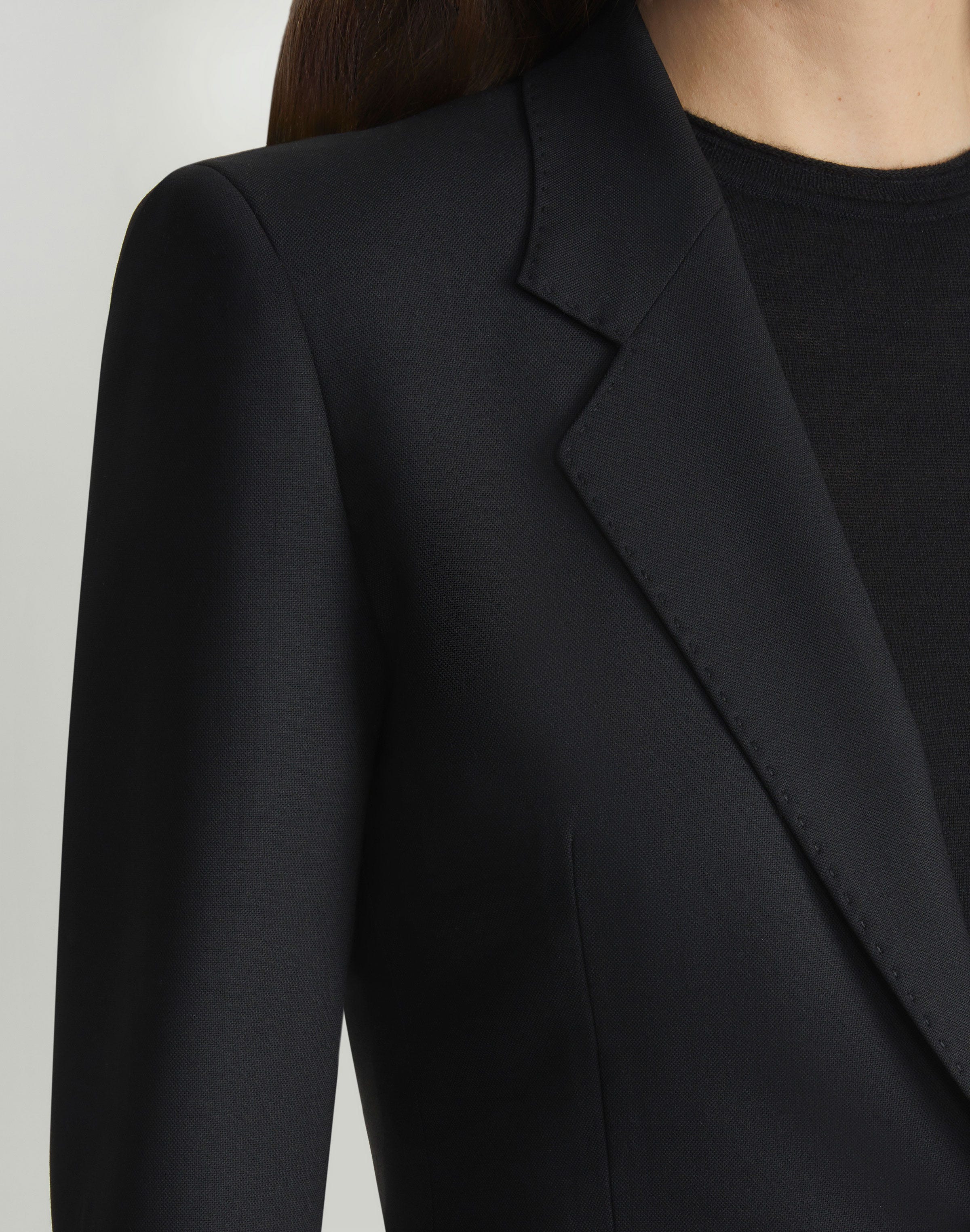 Plus-Size Responsible Stretch Wool Single Button Blazer