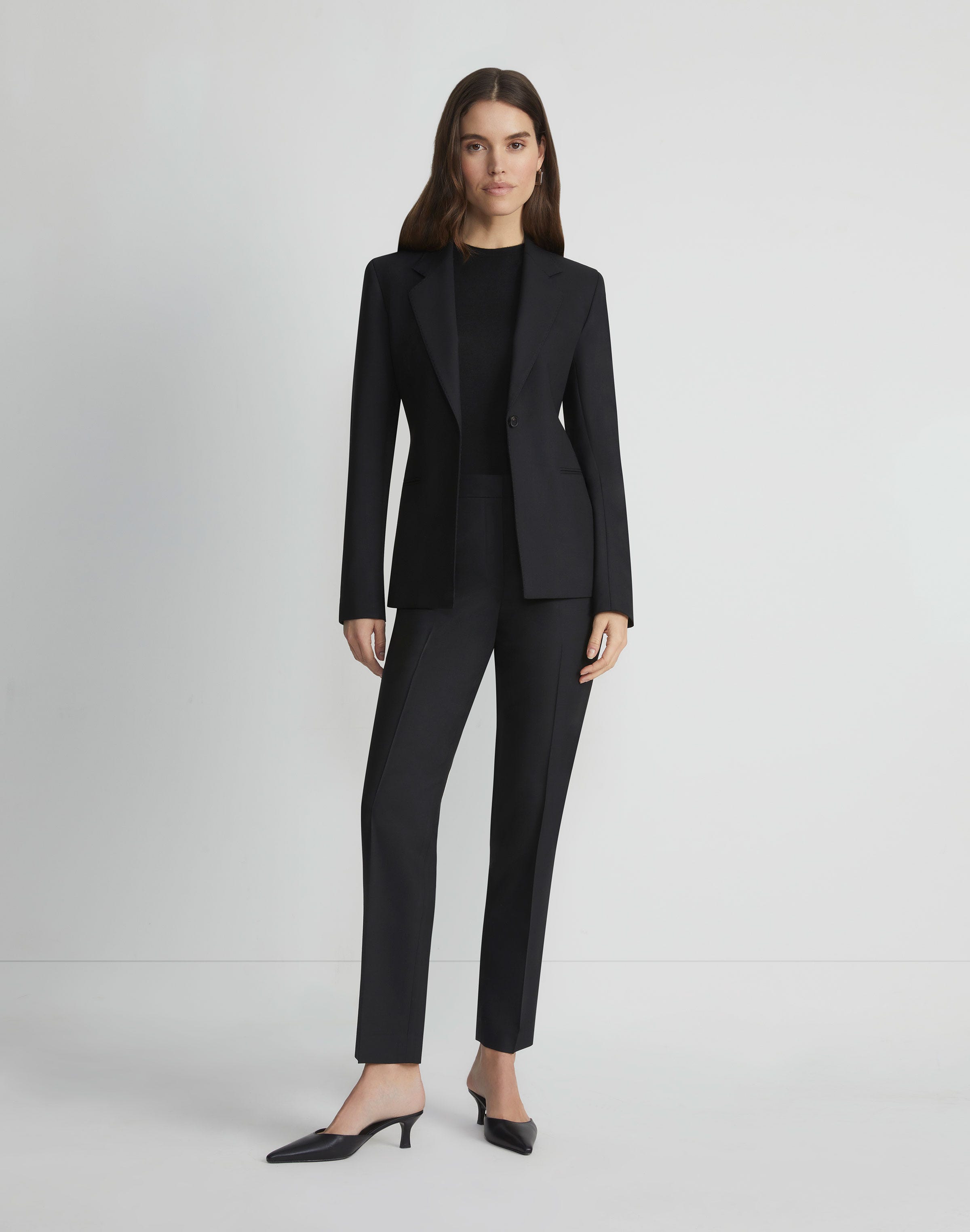 Plus-Size Responsible Stretch Wool Single Button Blazer