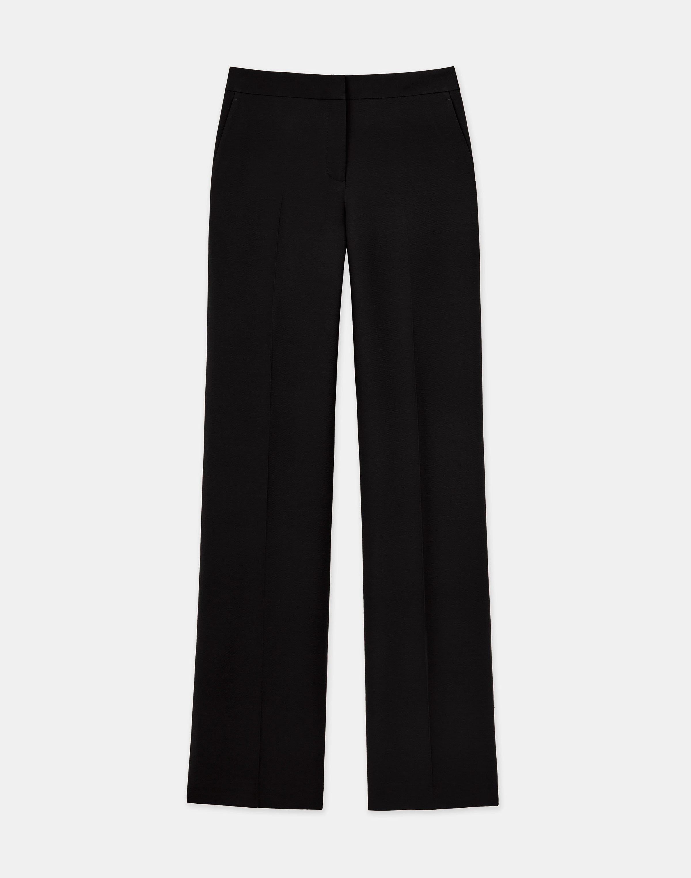 Plus-Size Wool-Silk Crepe Gates Pant