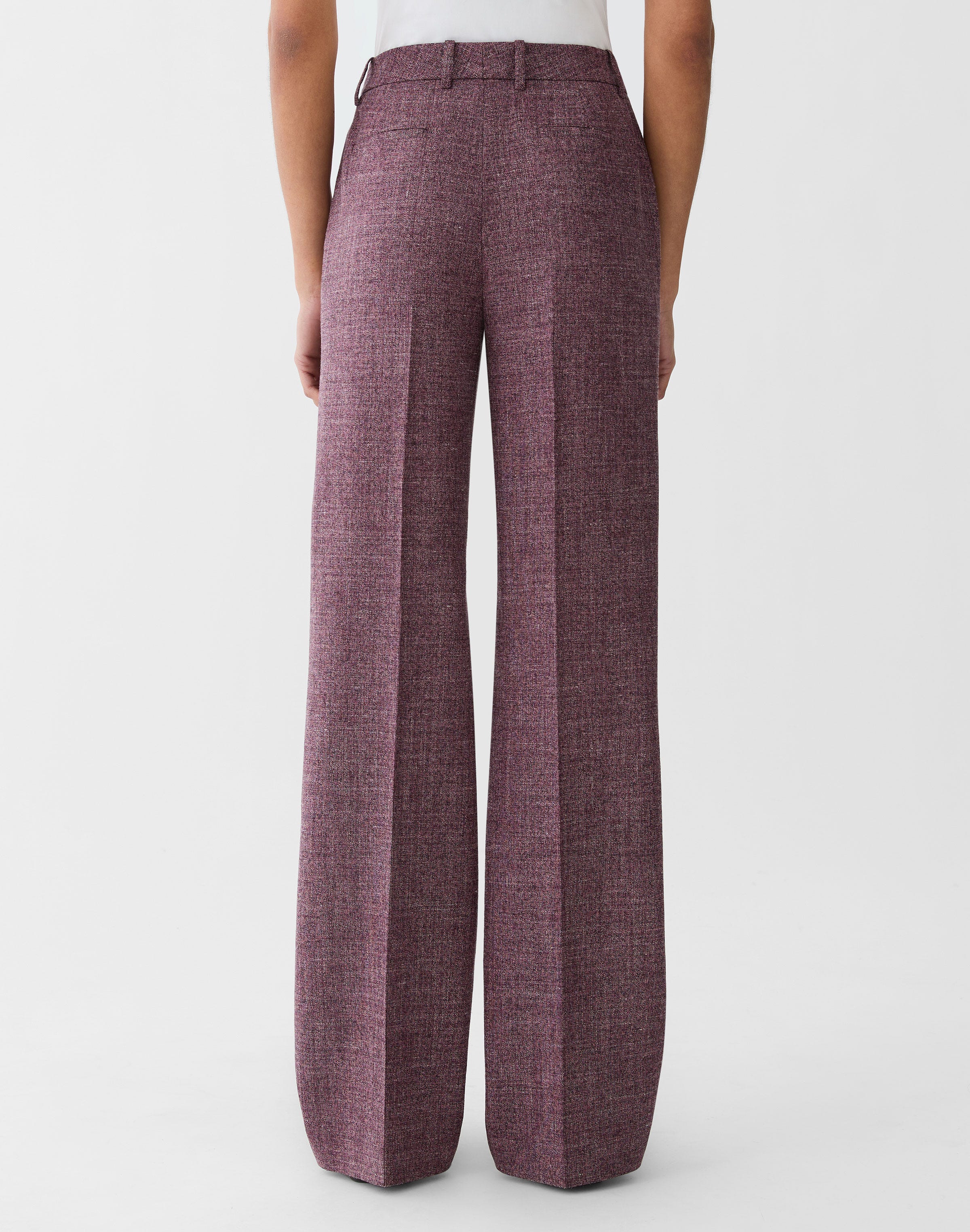 Plus-Size Wool Mouliné Gates Straight Pant