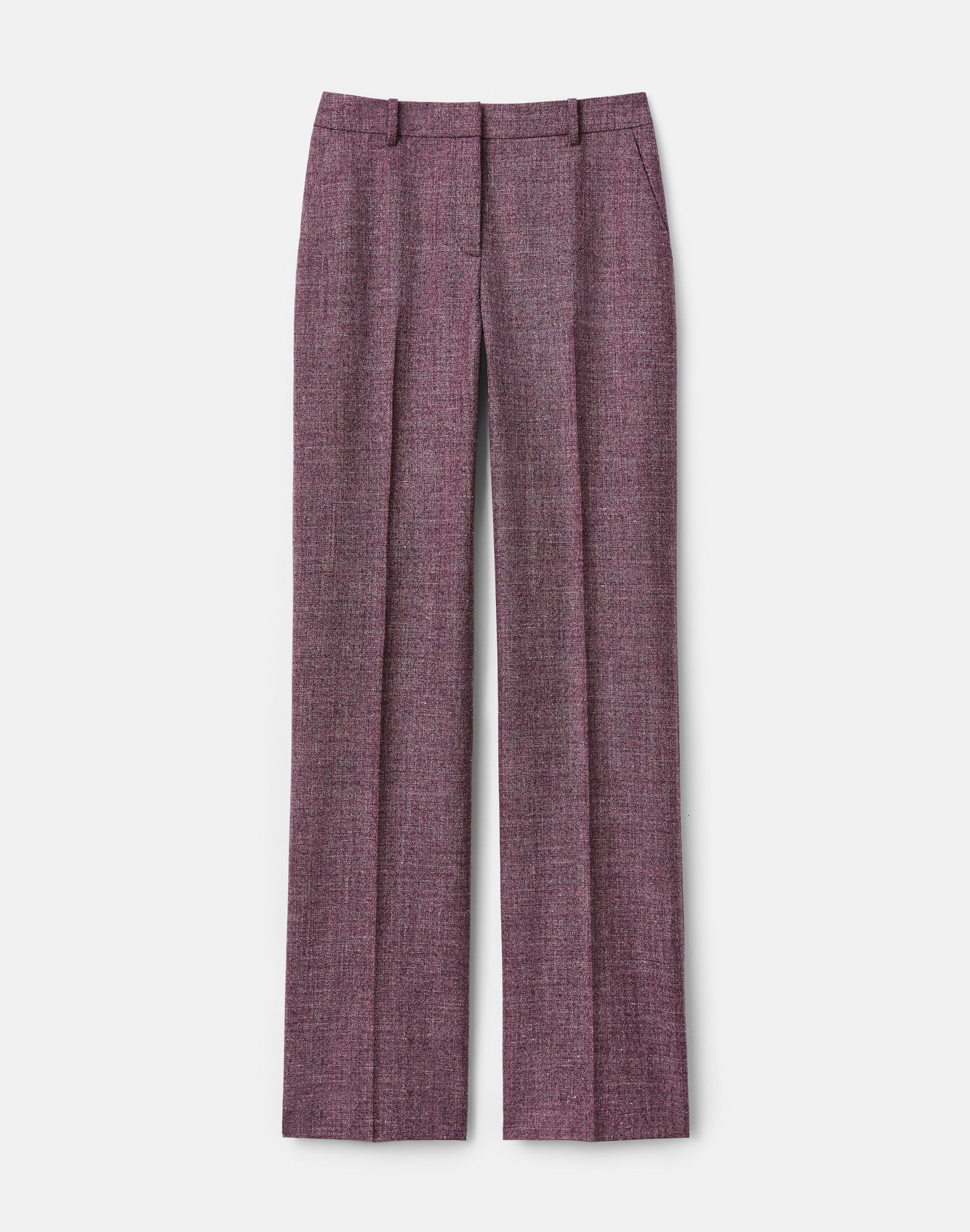 Plus-Size Wool Mouliné Gates Straight Pant
