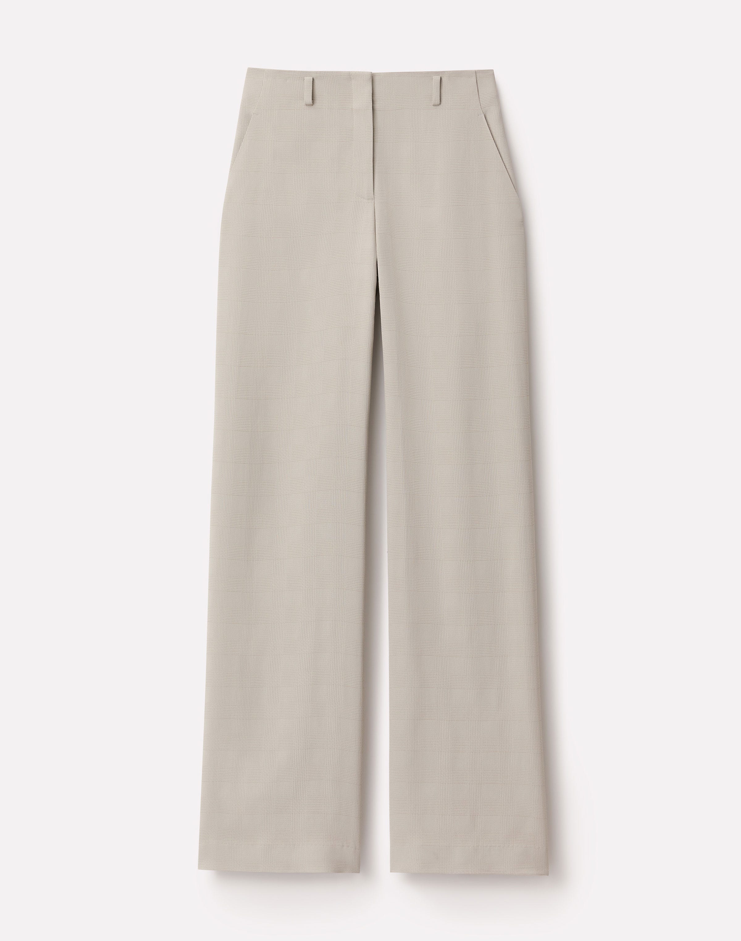 Grid Plaid Crepe Clark Wide Leg Pant