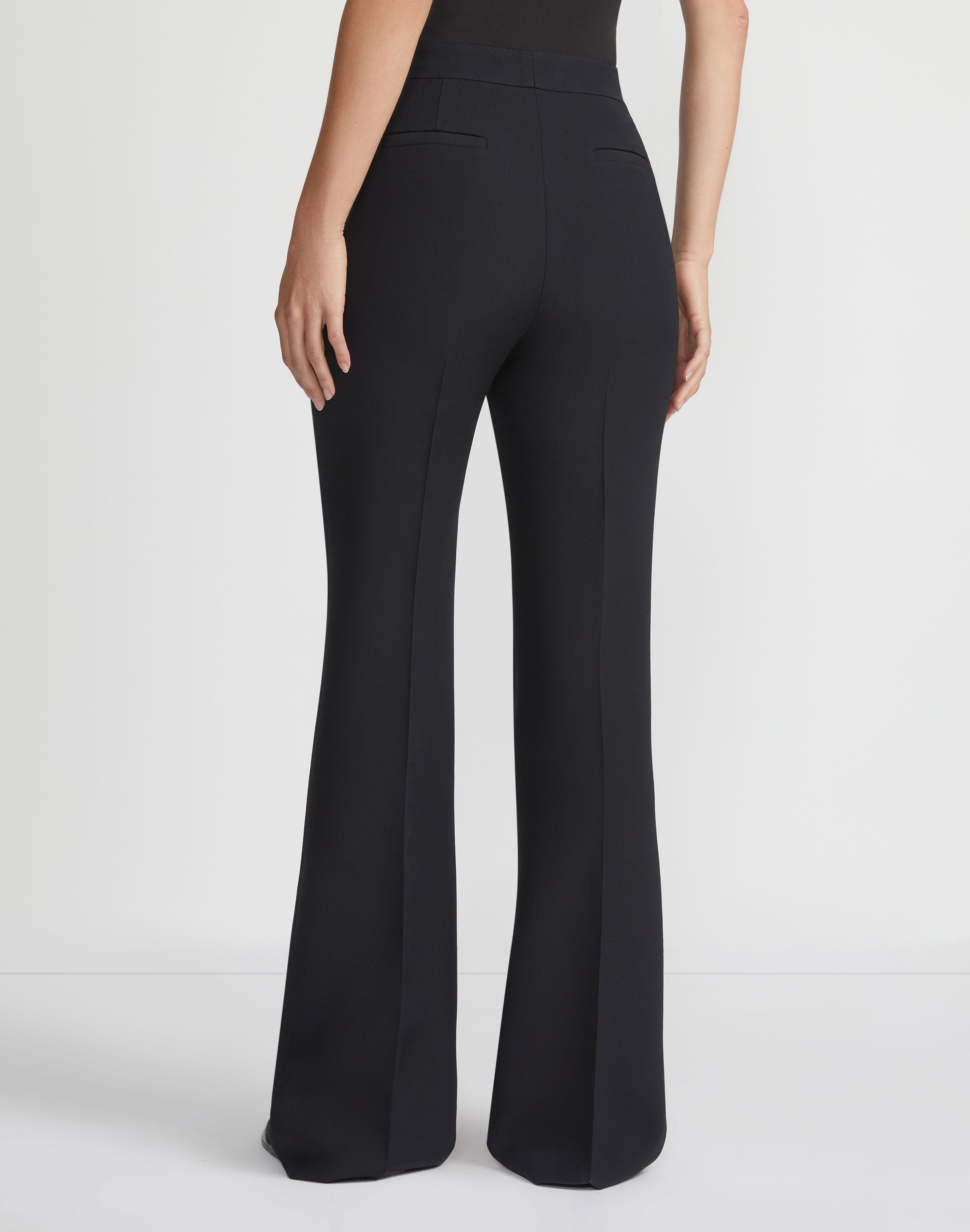 Wool-Silk Crepe Saint Marks Flare Pant