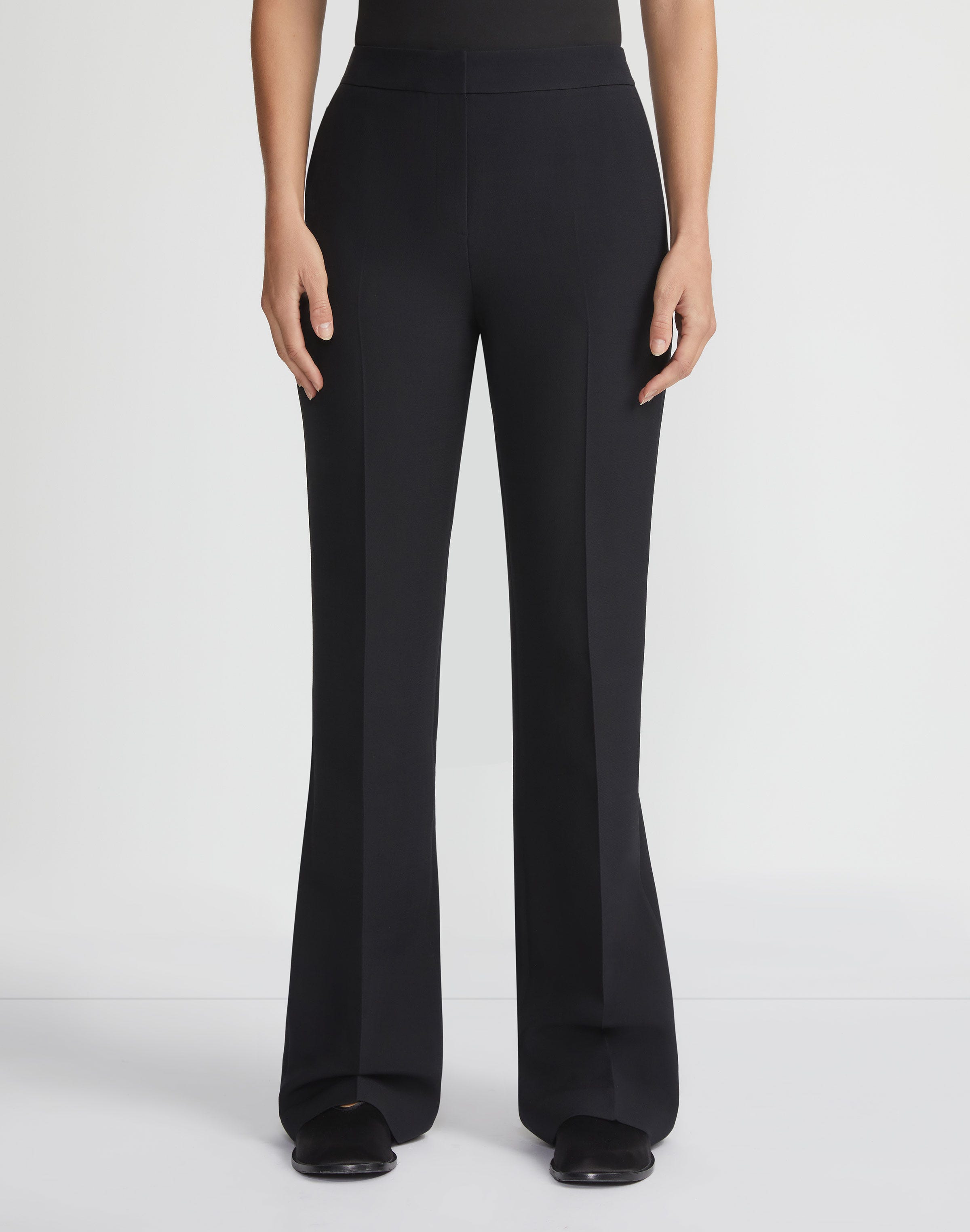 Wool-Silk Crepe Saint Marks Flare Pant