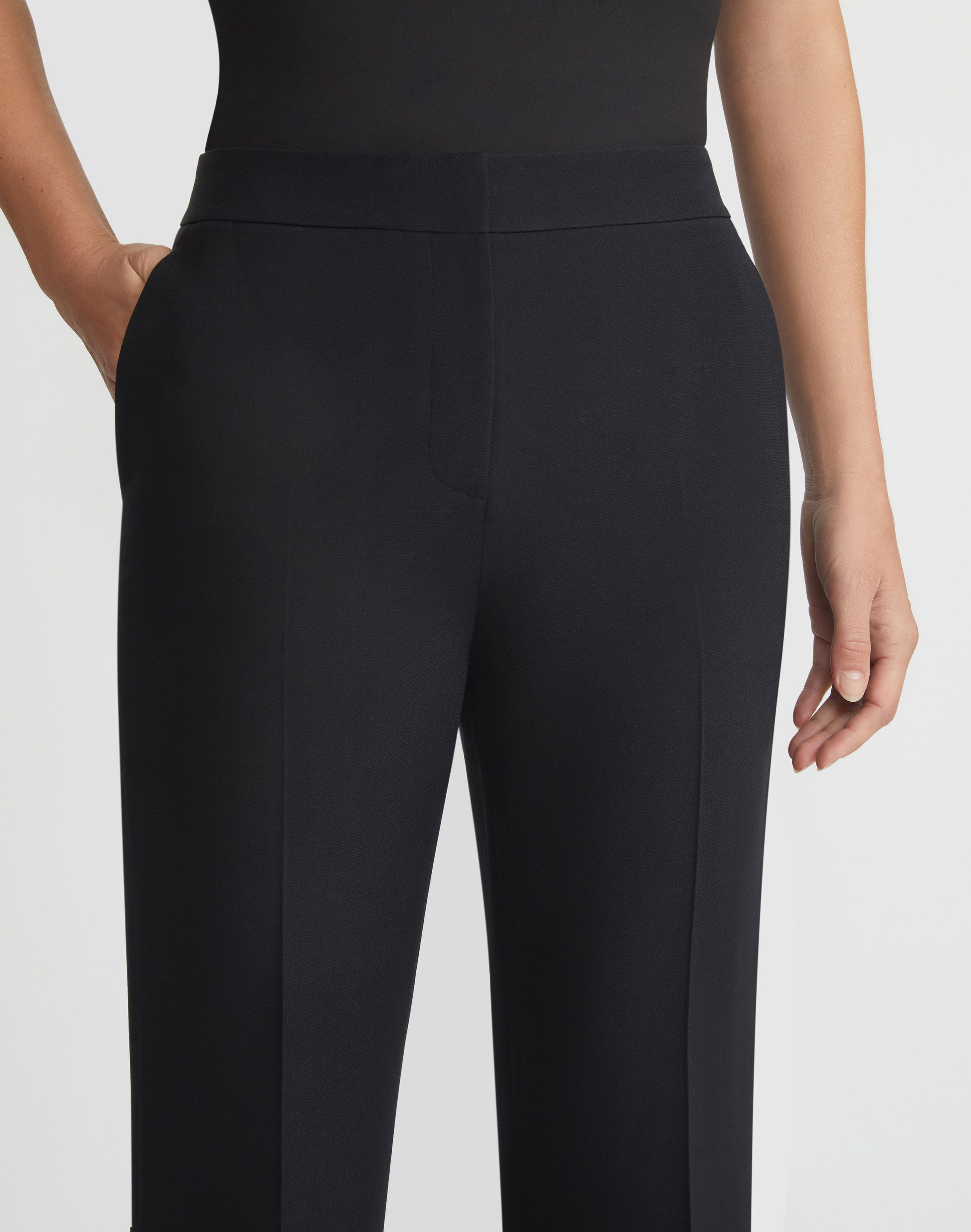 Wool-Silk Crepe Saint Marks Flare Pant