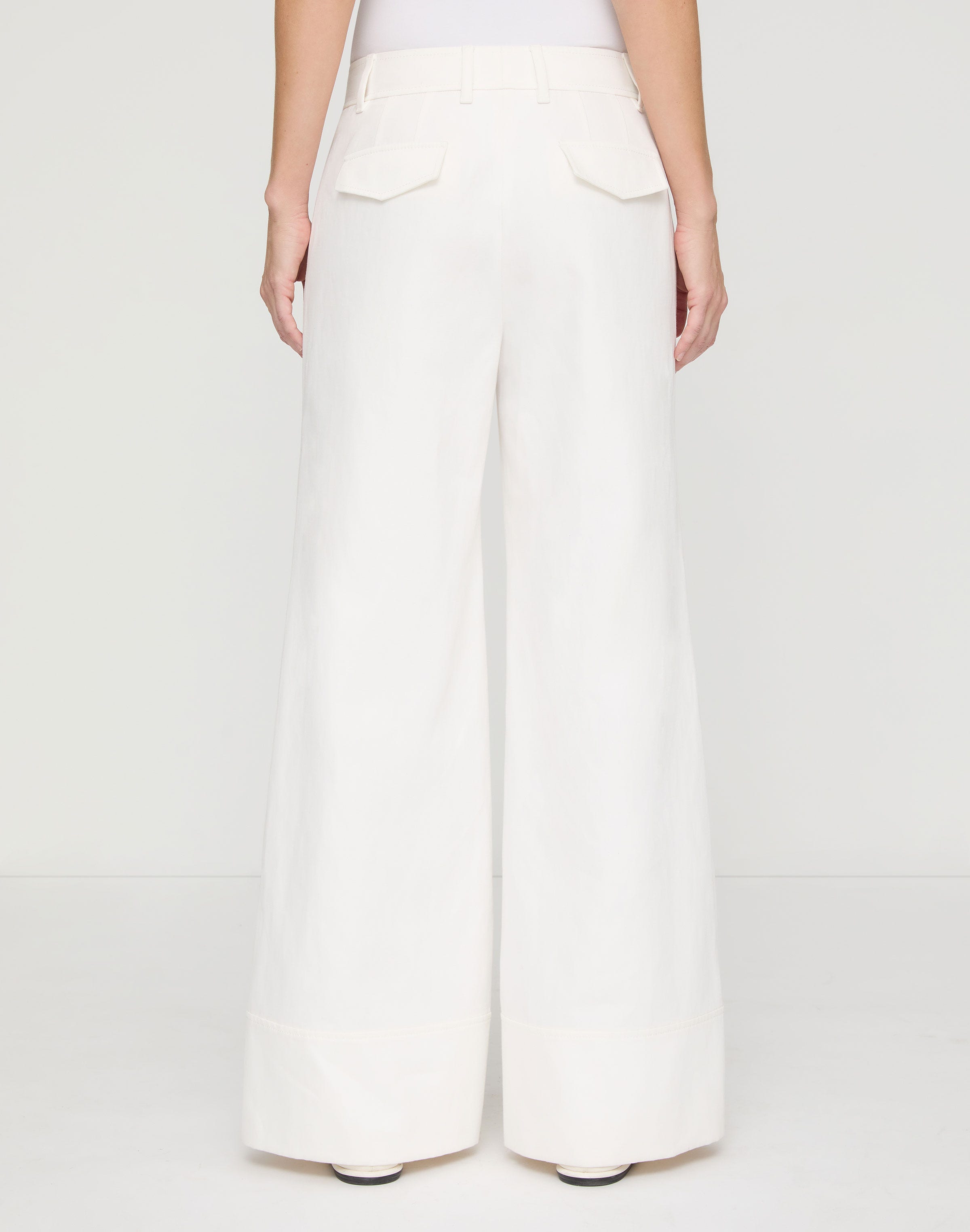 Cotton-Linen Twill Charles Wide Leg Pant
