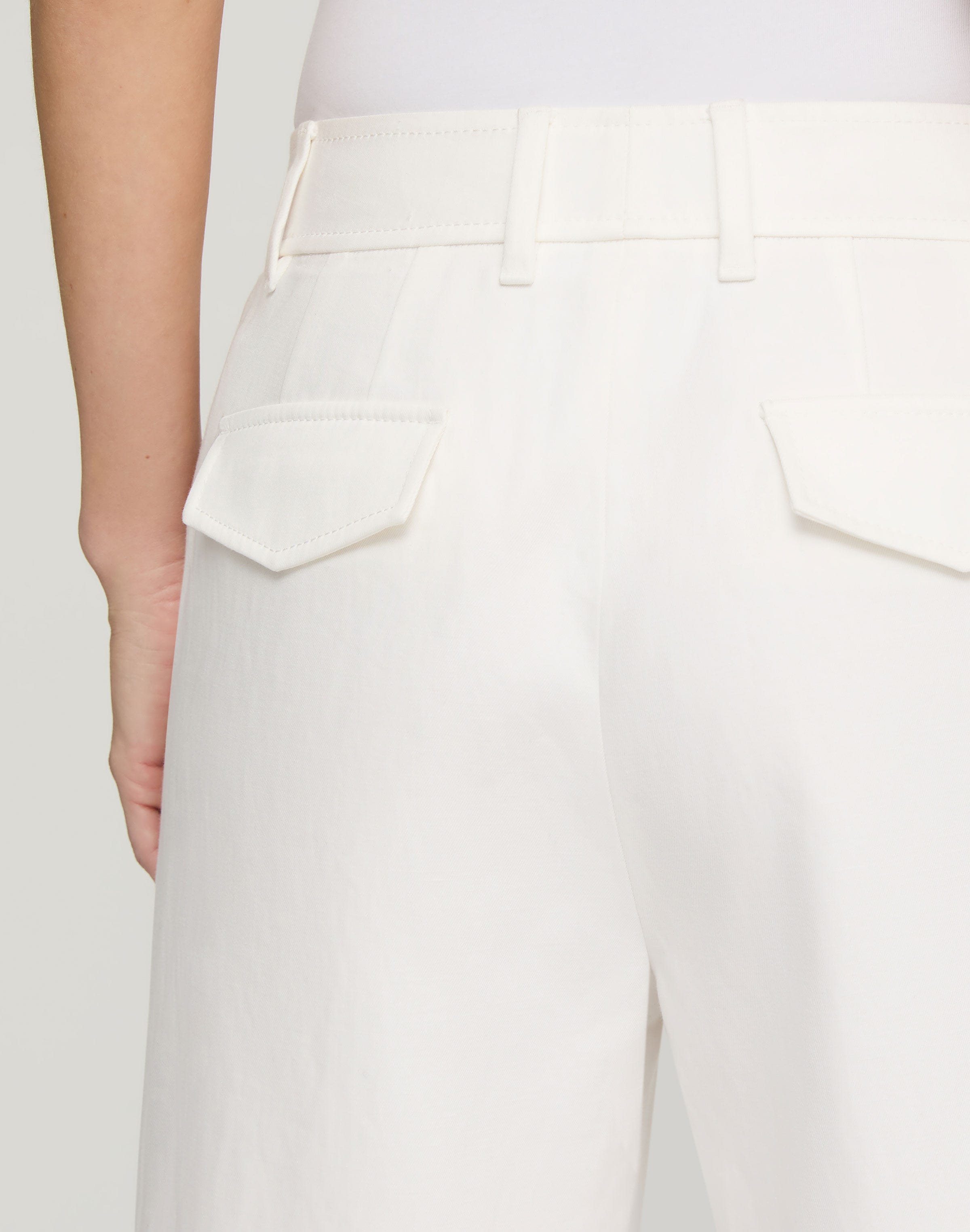 Cotton-Linen Twill Charles Wide Leg Pant