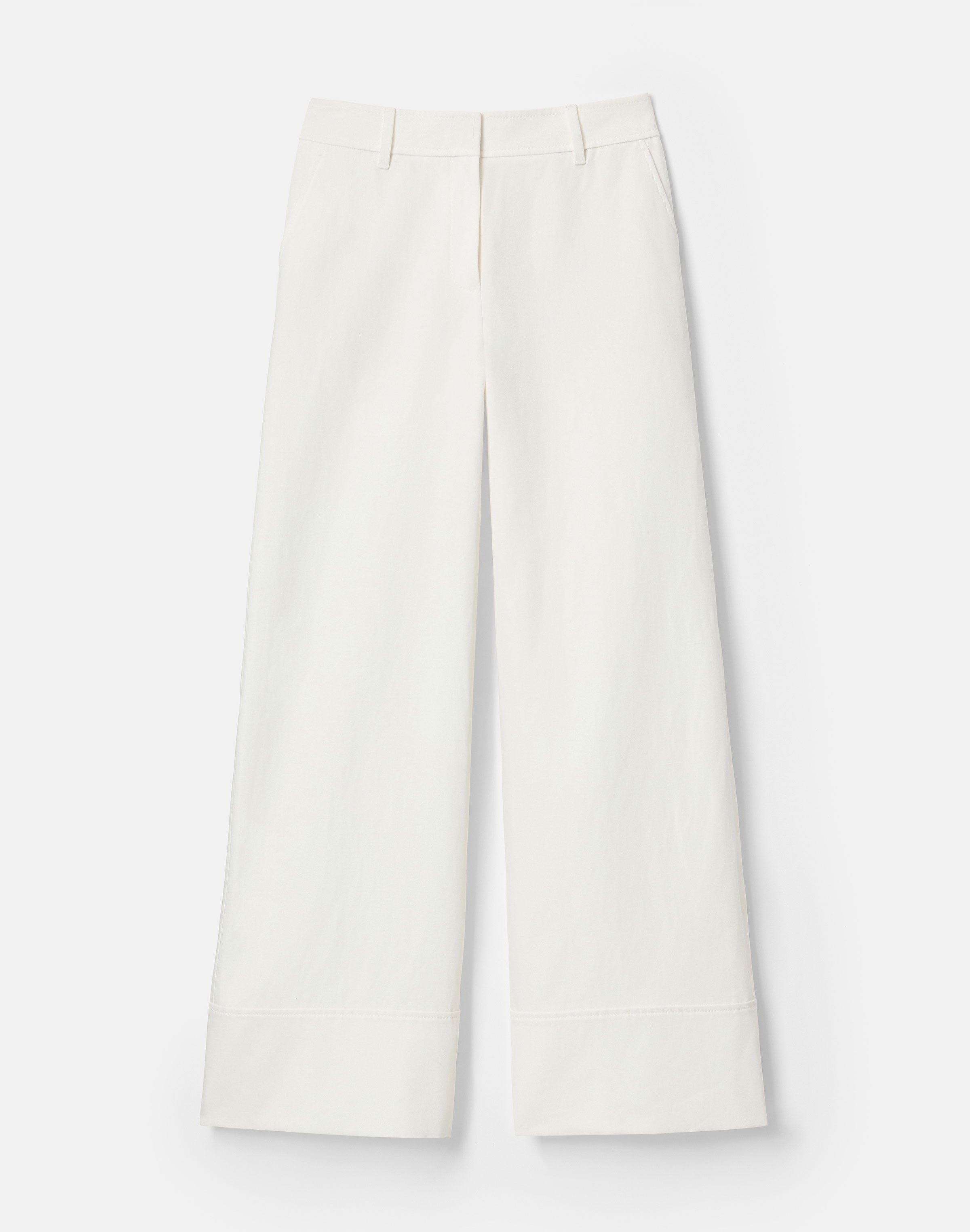 Cotton-Linen Twill Charles Wide Leg Pant