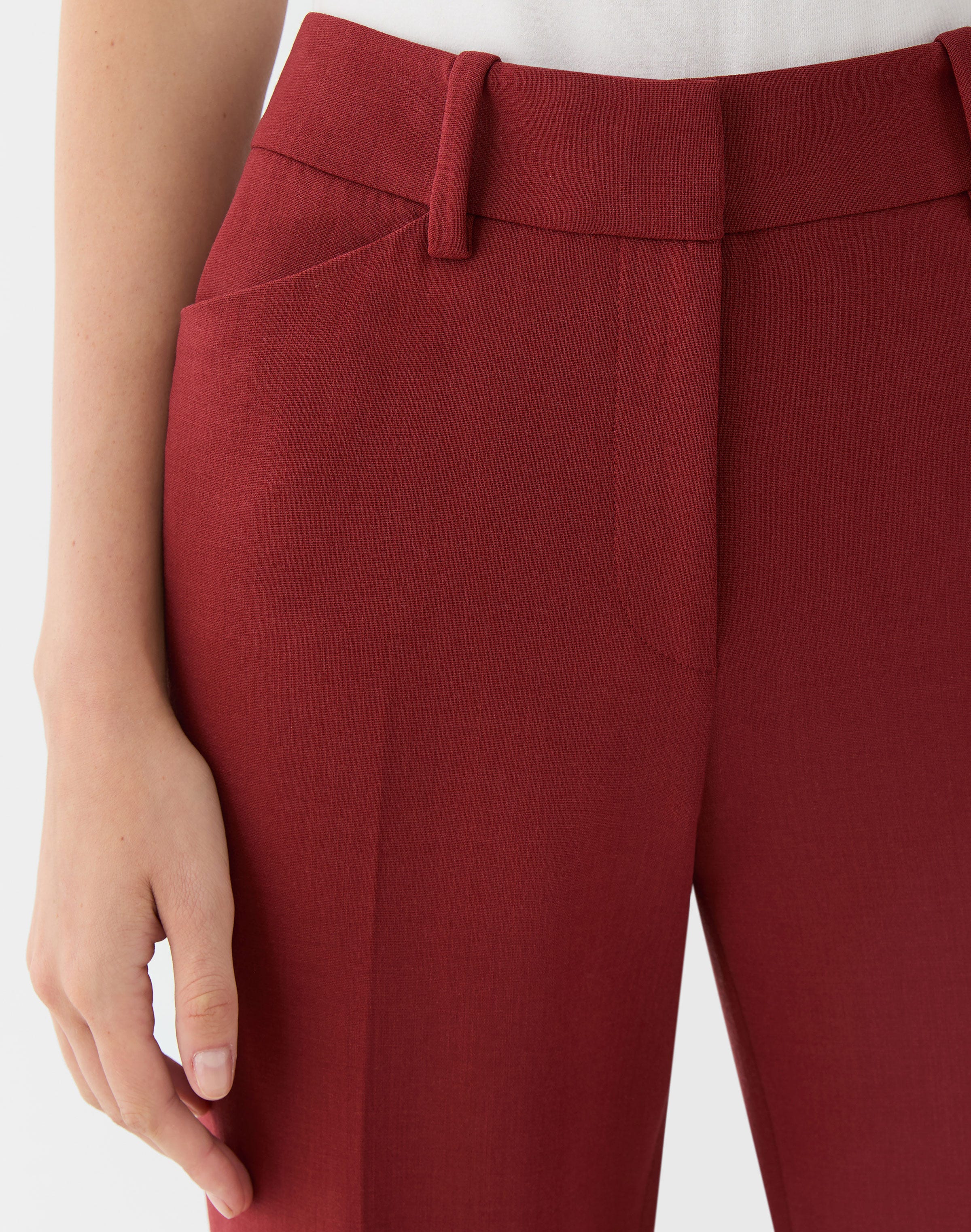 Responsible Wool Double Face Reade Straight Leg Pant