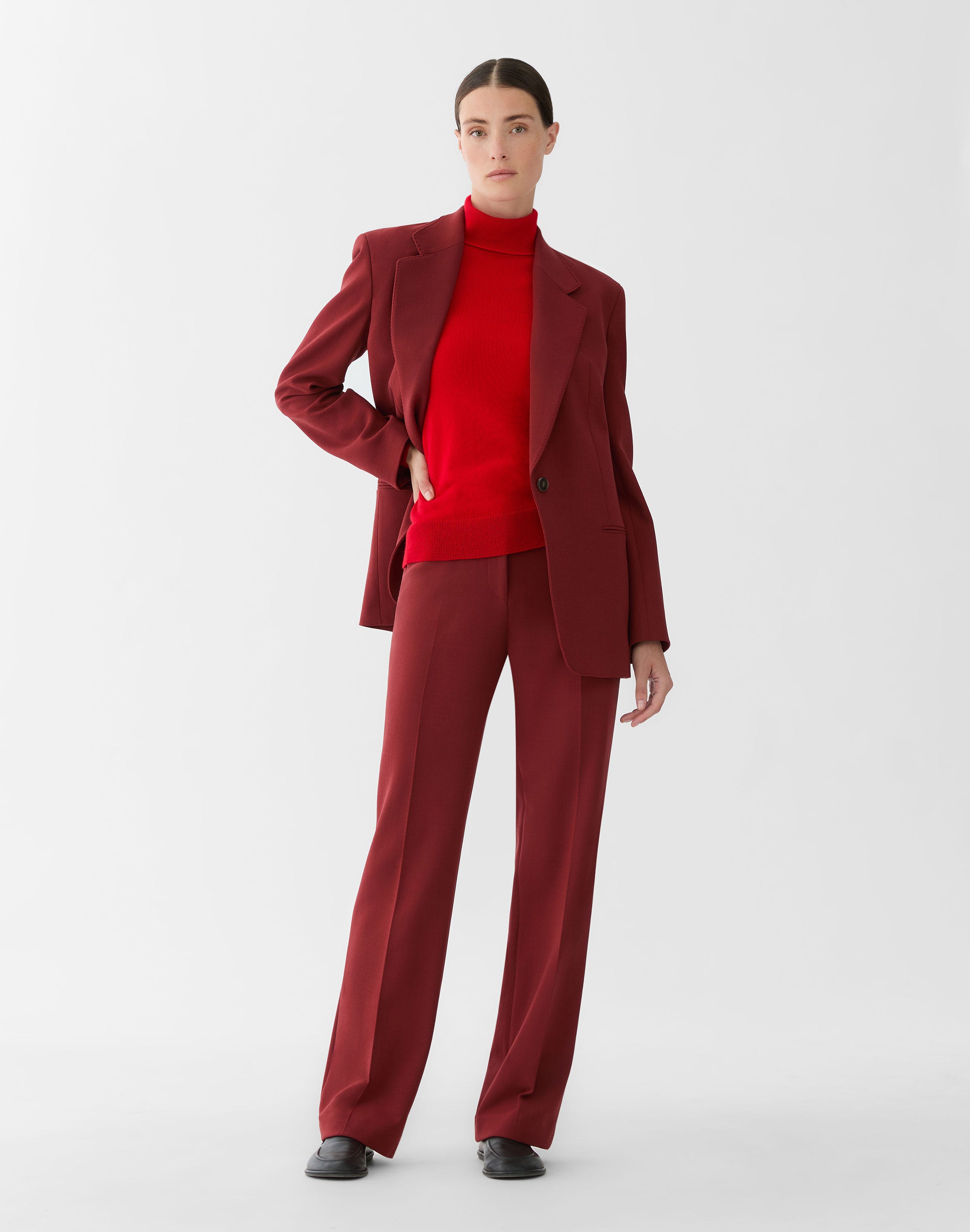 Responsible Wool Double Face Reade Straight Leg Pant