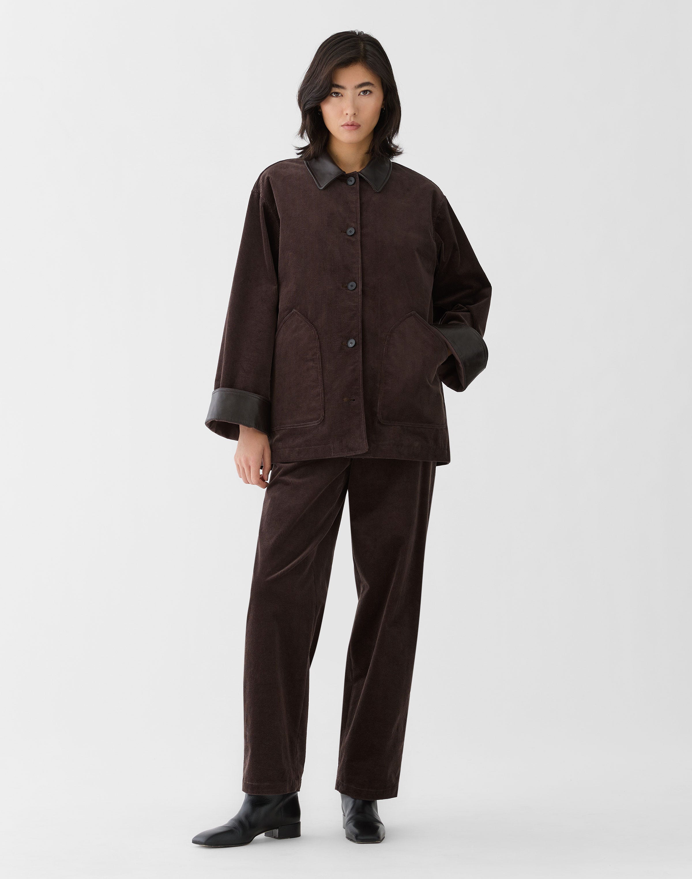 Cotton Corduroy Kent Barrel Leg Pant