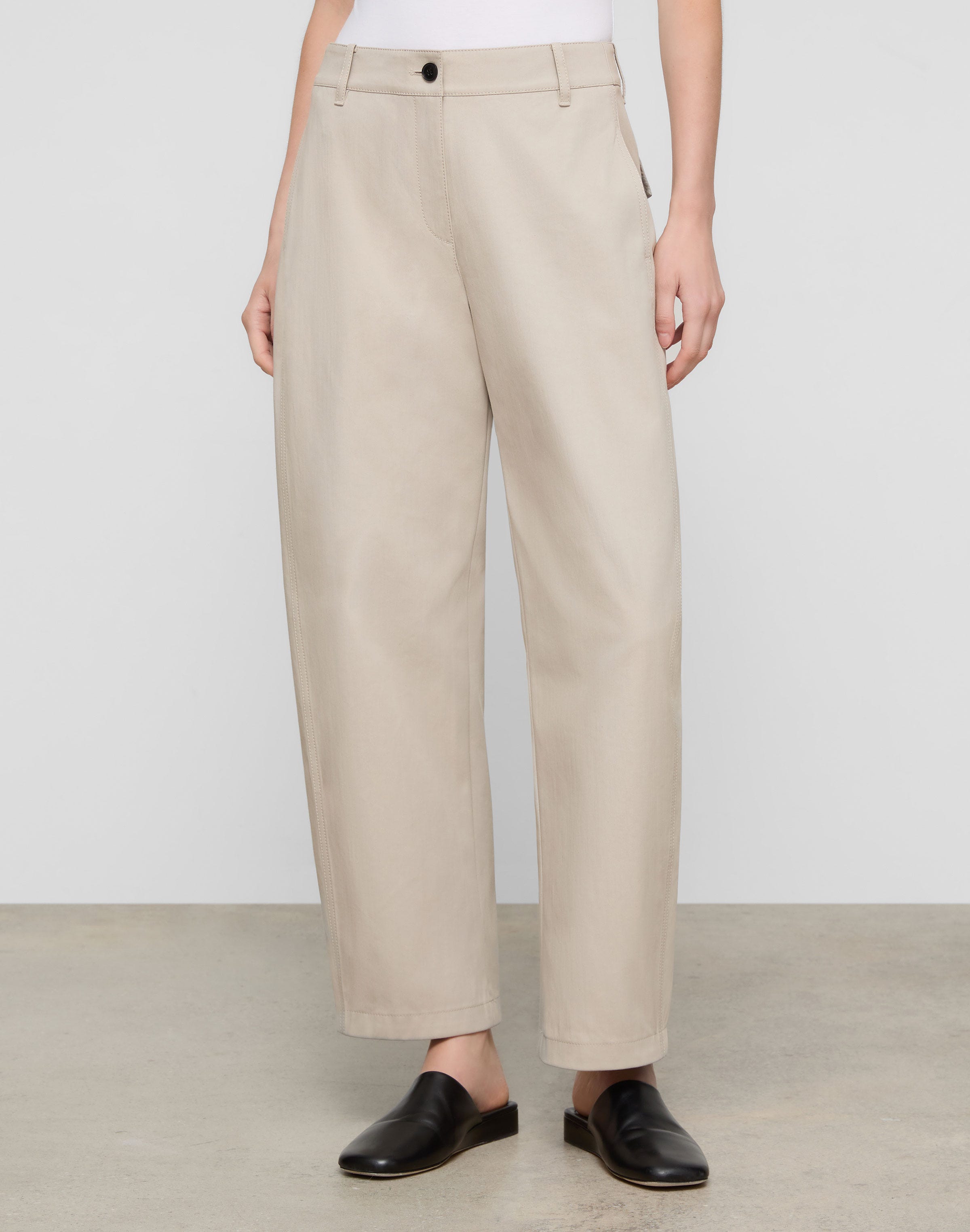 Cotton-Viscose Twill Chrystie Barrel Leg Chino