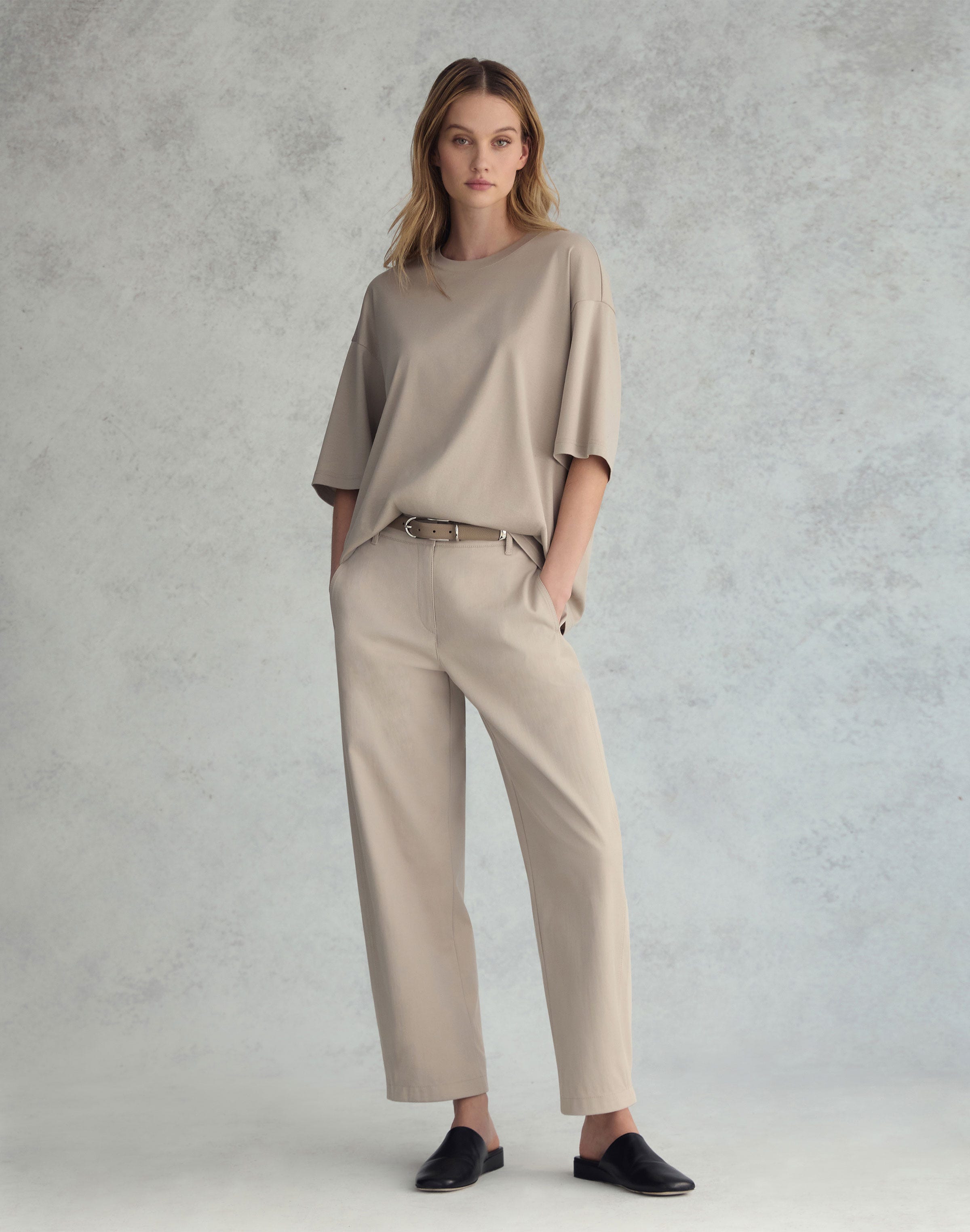 Cotton-Viscose Twill Chrystie Barrel Leg Chino