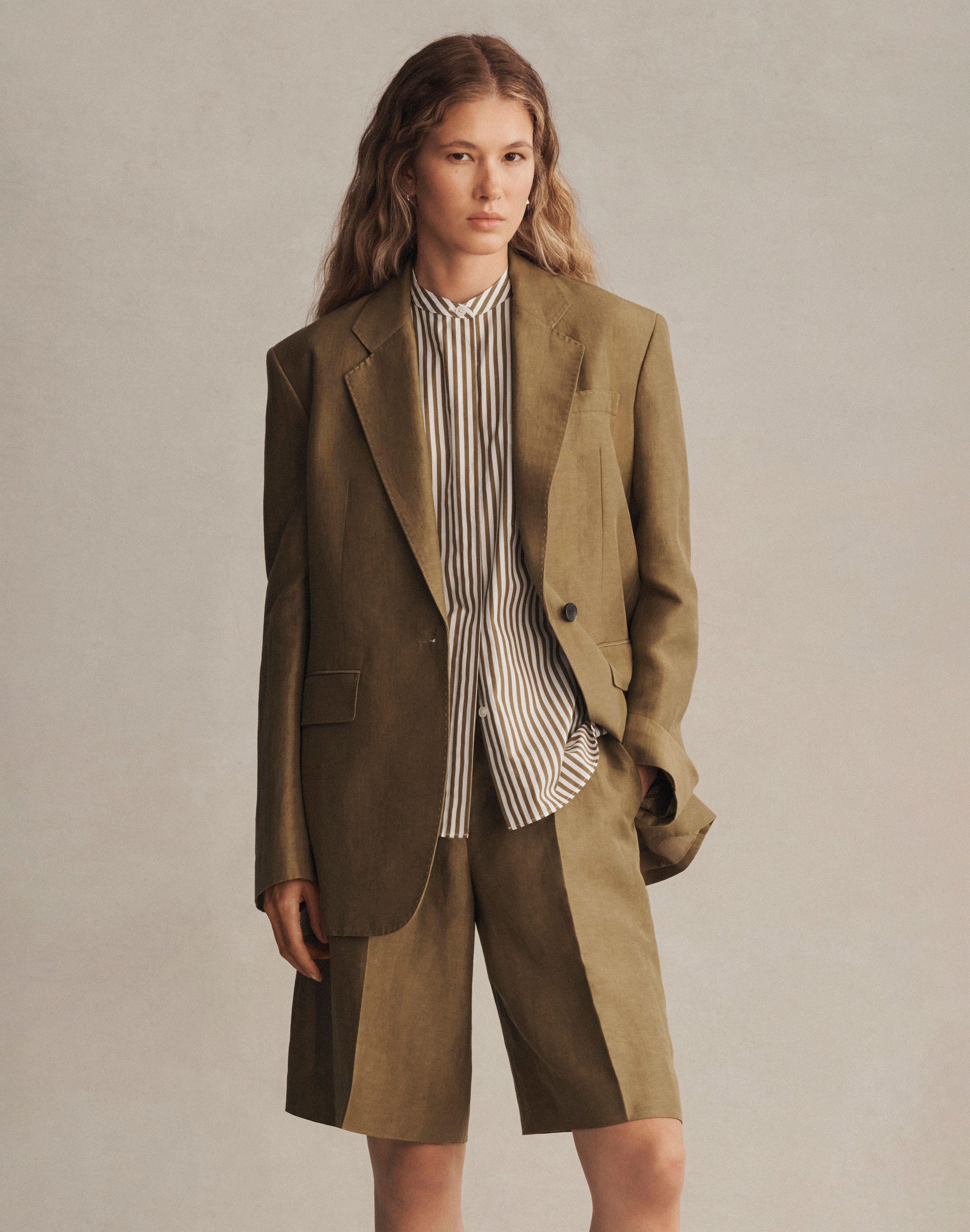 Linen-Viscose Clark Wide Leg Short