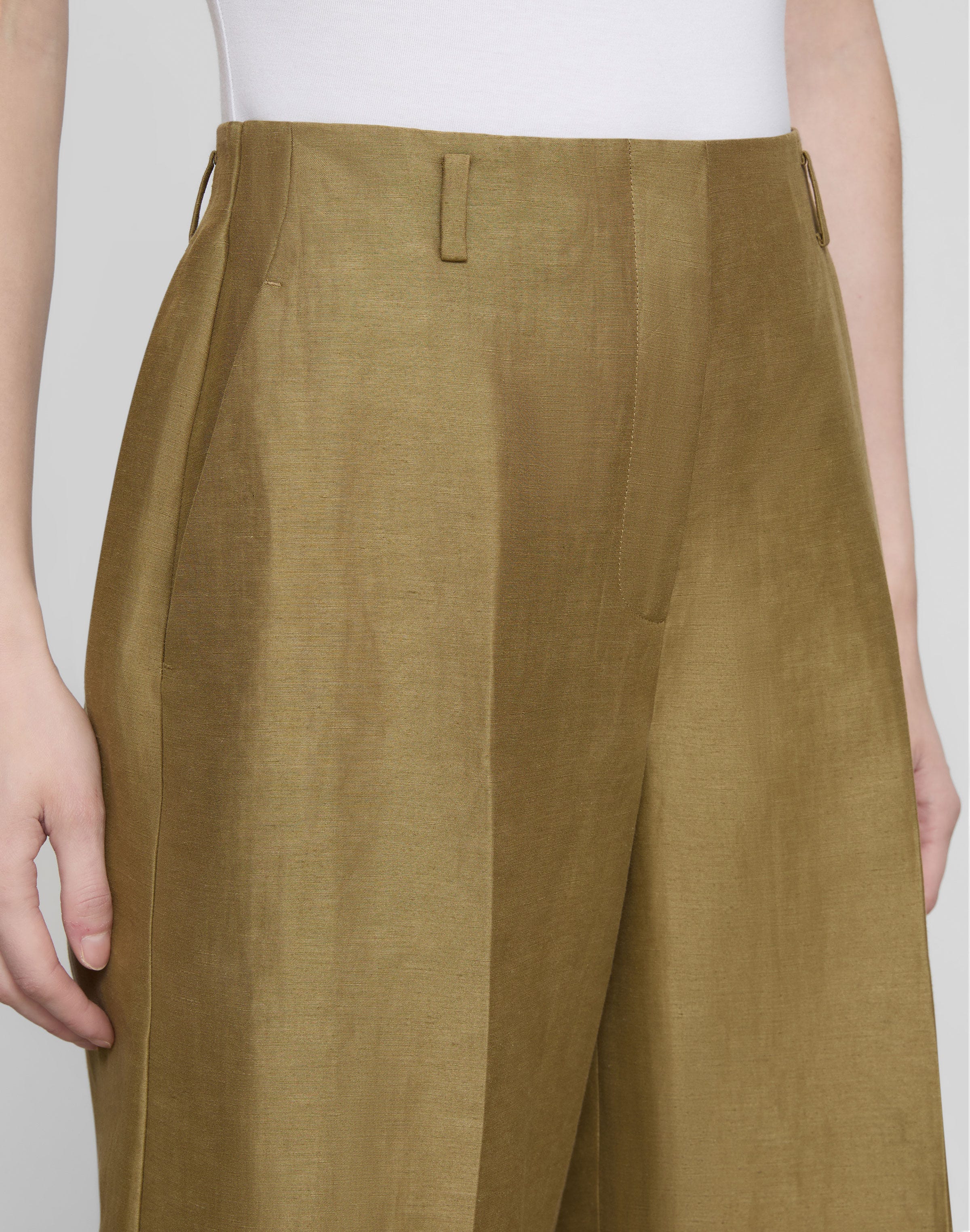 Linen-Viscose Clark Wide Leg Short
